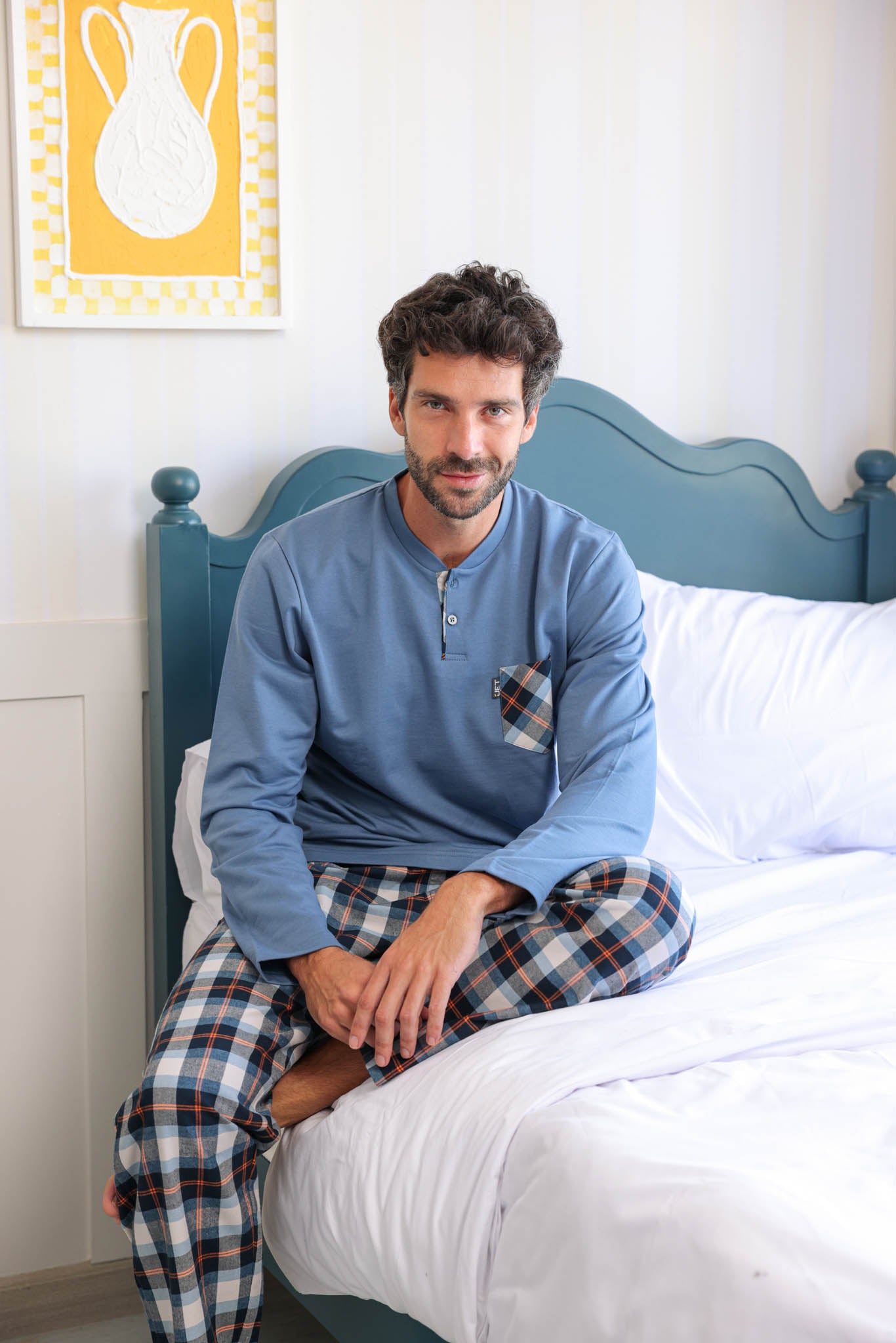 بيجاما رجالي ميلتون بجيب بنطلون نسيج كاروهات