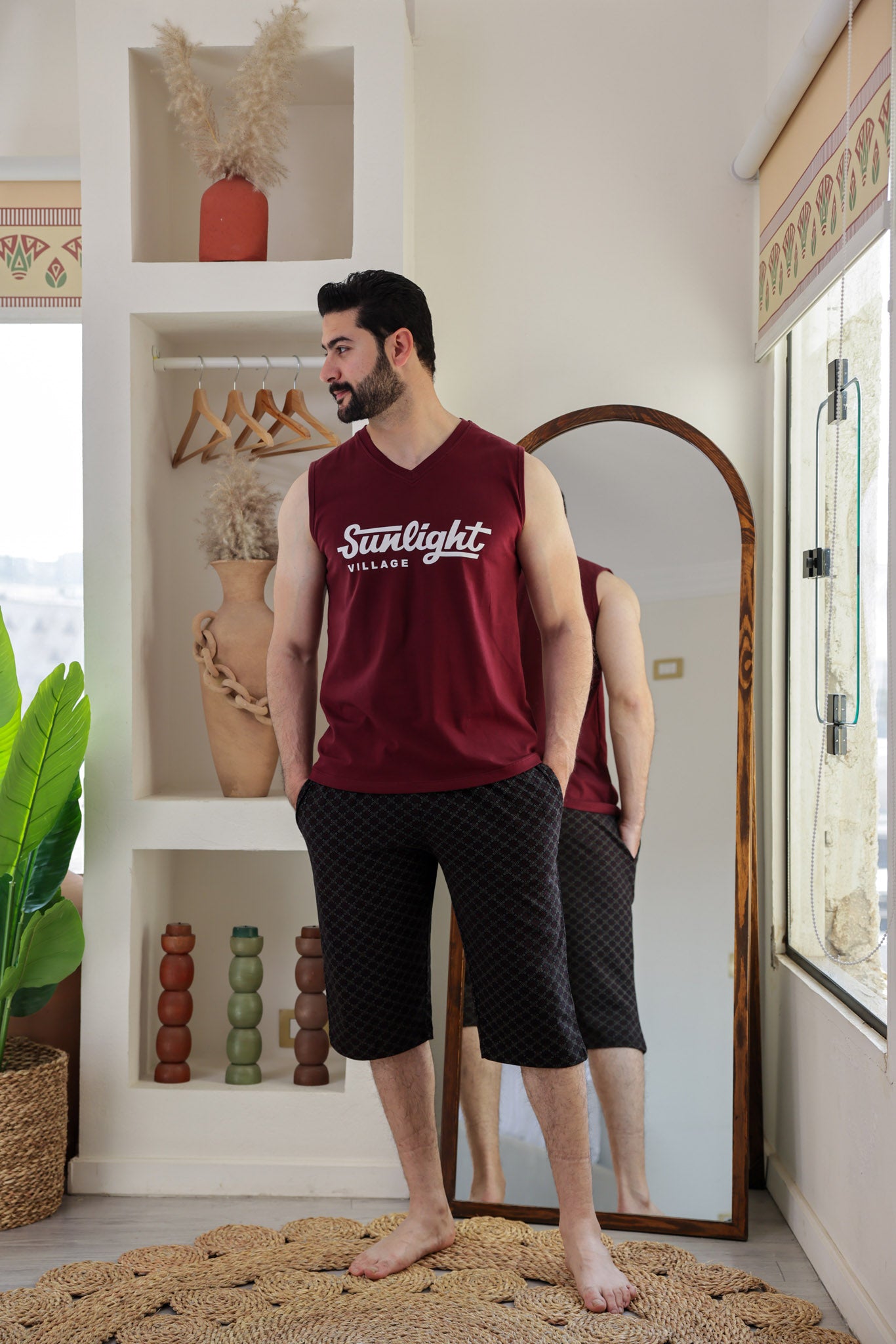 بيجاما كت مطبوع sun light بنتاكور مطبوع روتاري