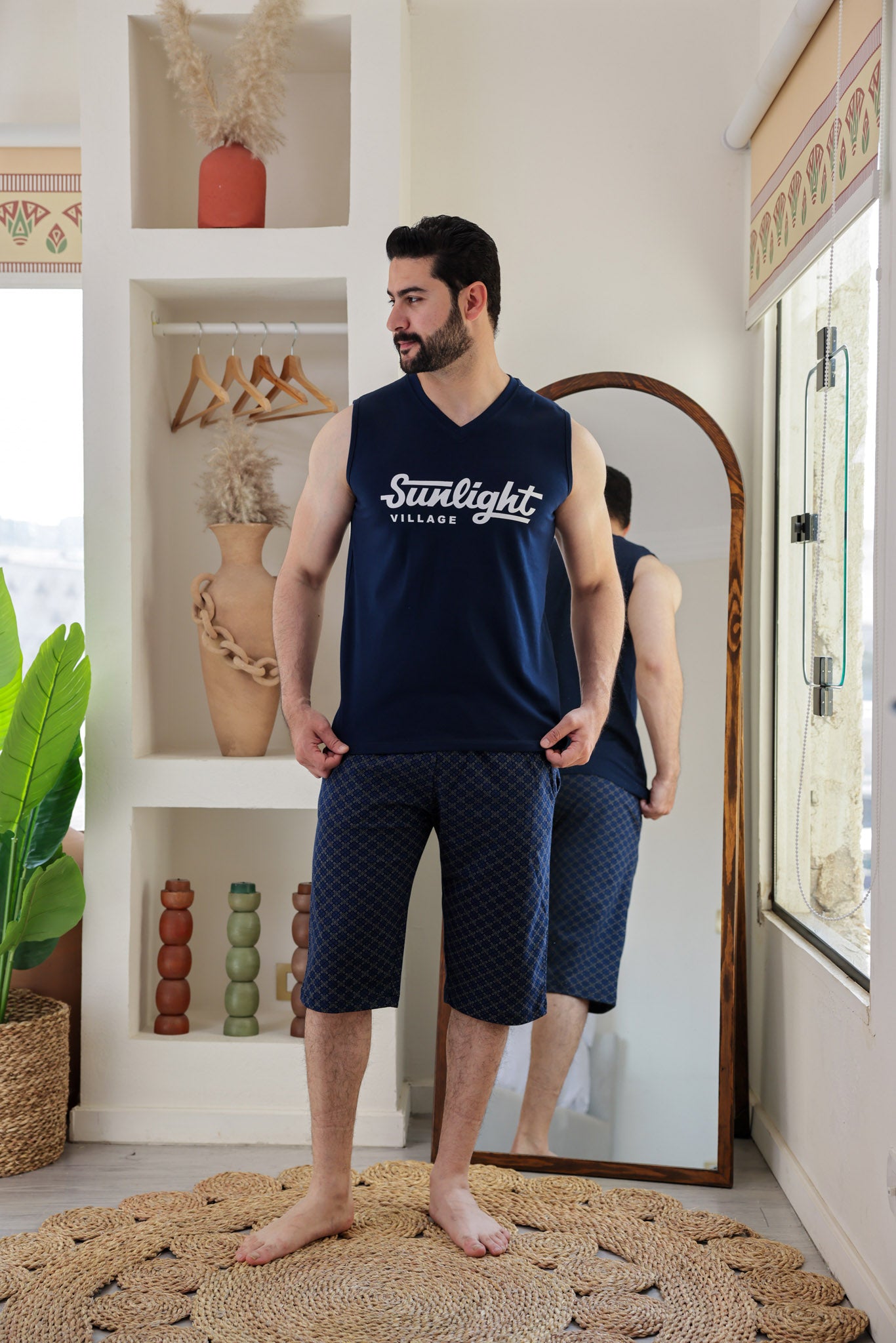 بيجاما كت مطبوع sun light بنتاكور مطبوع روتاري