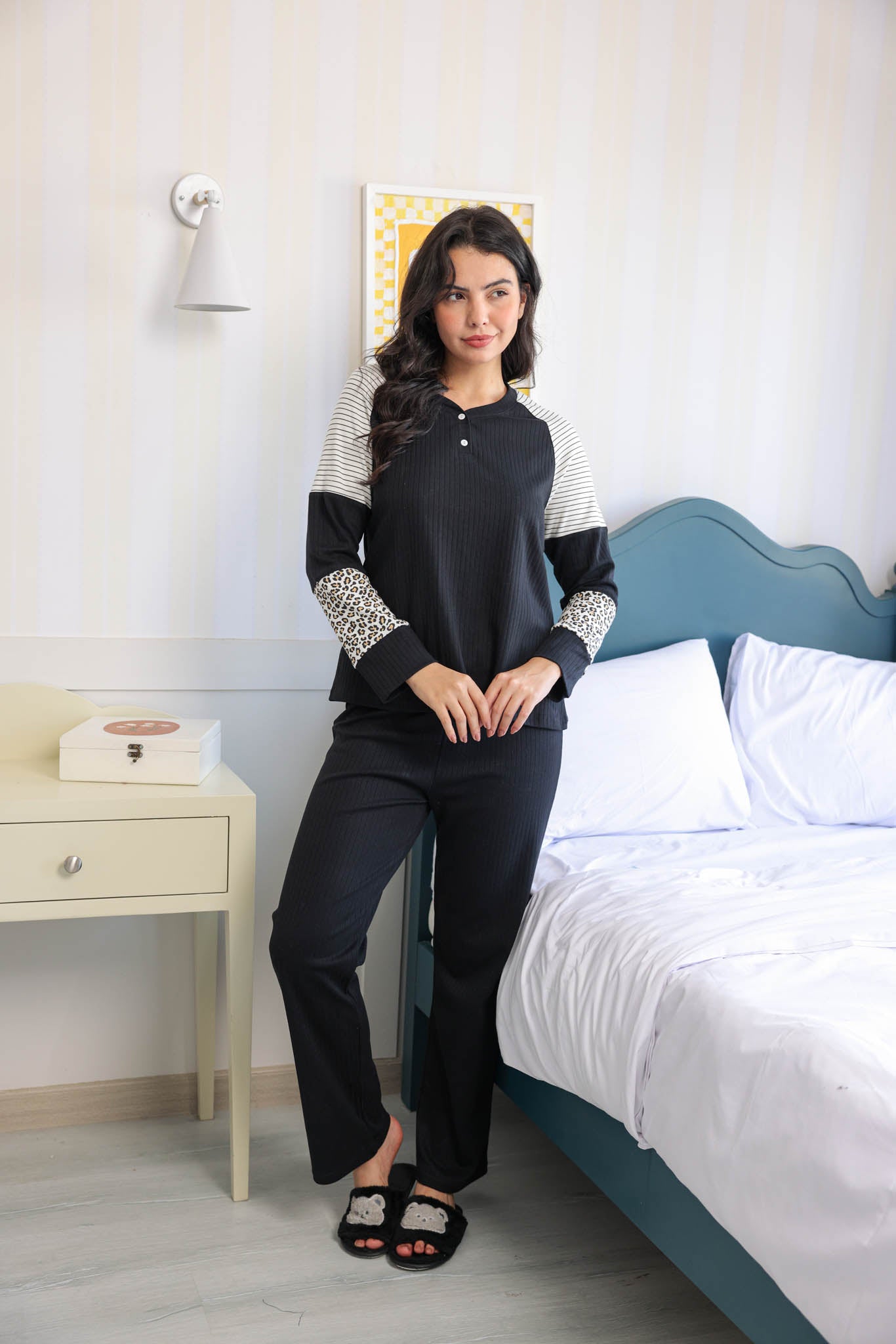 بيجاما انترلوك ساده كم tiger