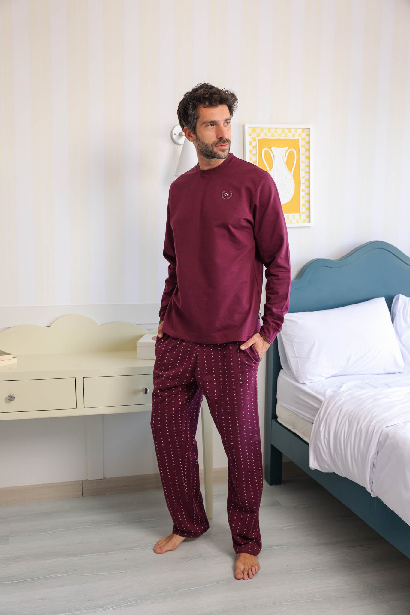 بيجاما رجالي ميلتون ساده بنطلون روتاري