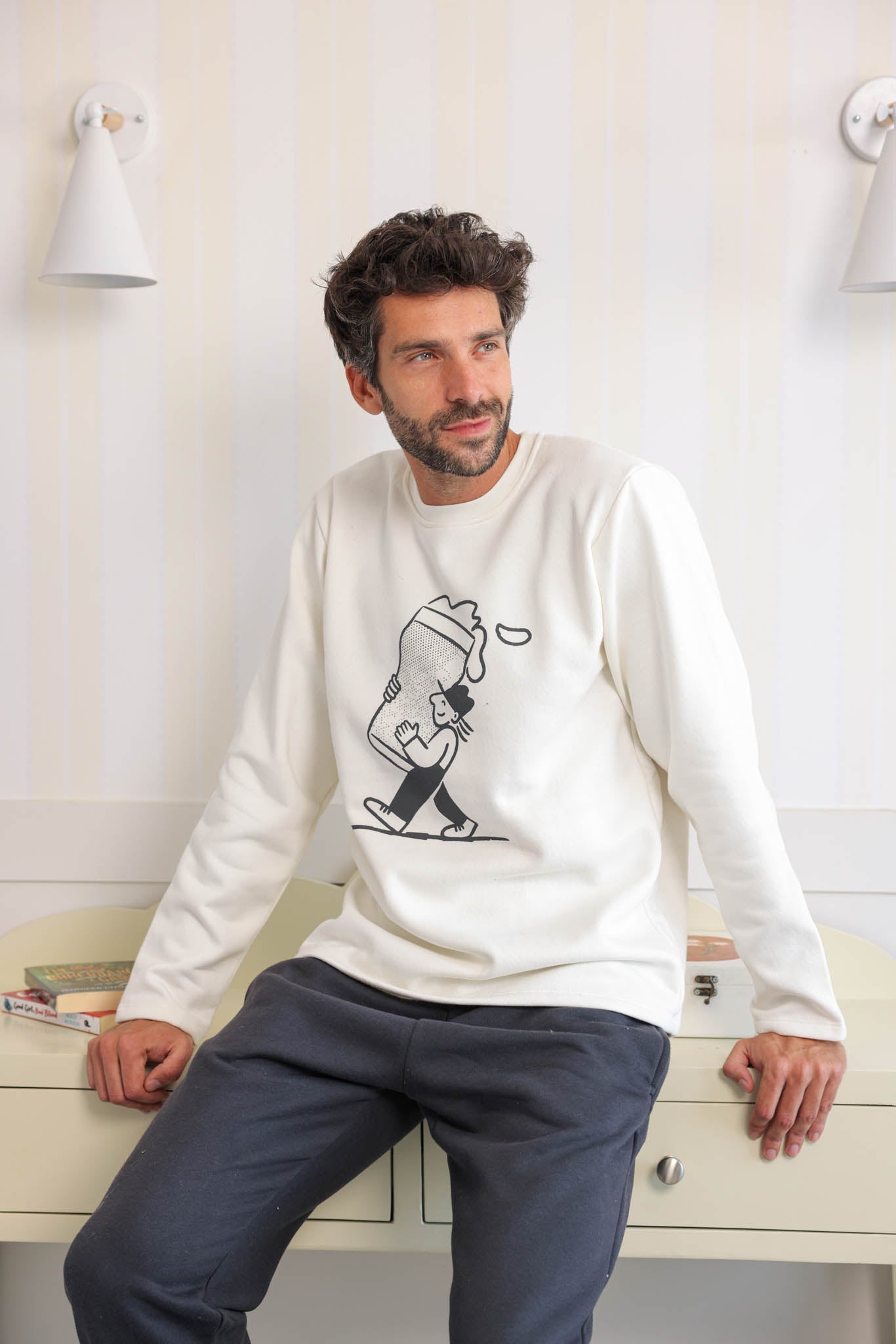 بيجاما ميلتون مطبوع بنطلون ساده