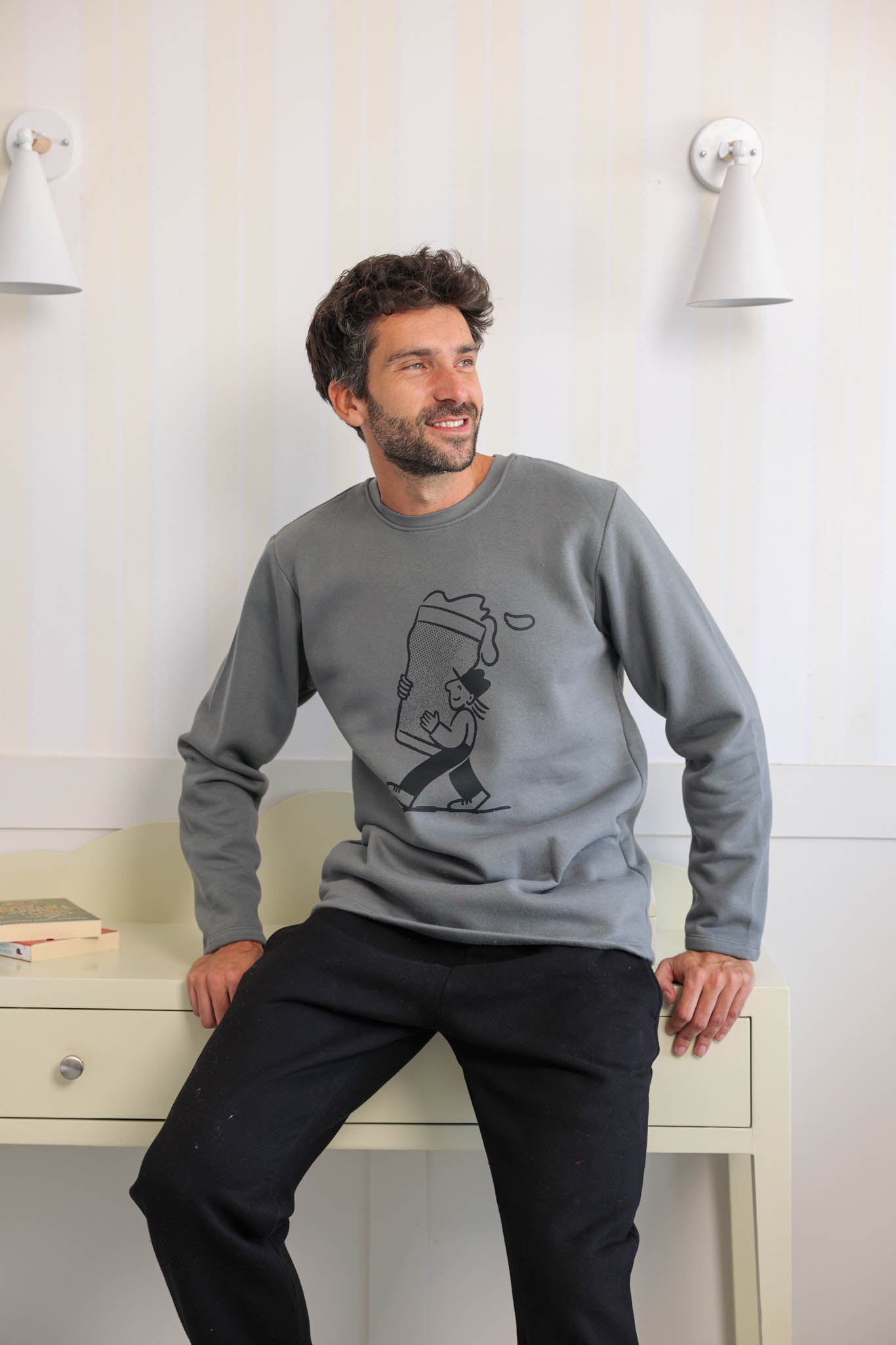 بيجاما ميلتون مطبوع بنطلون ساده