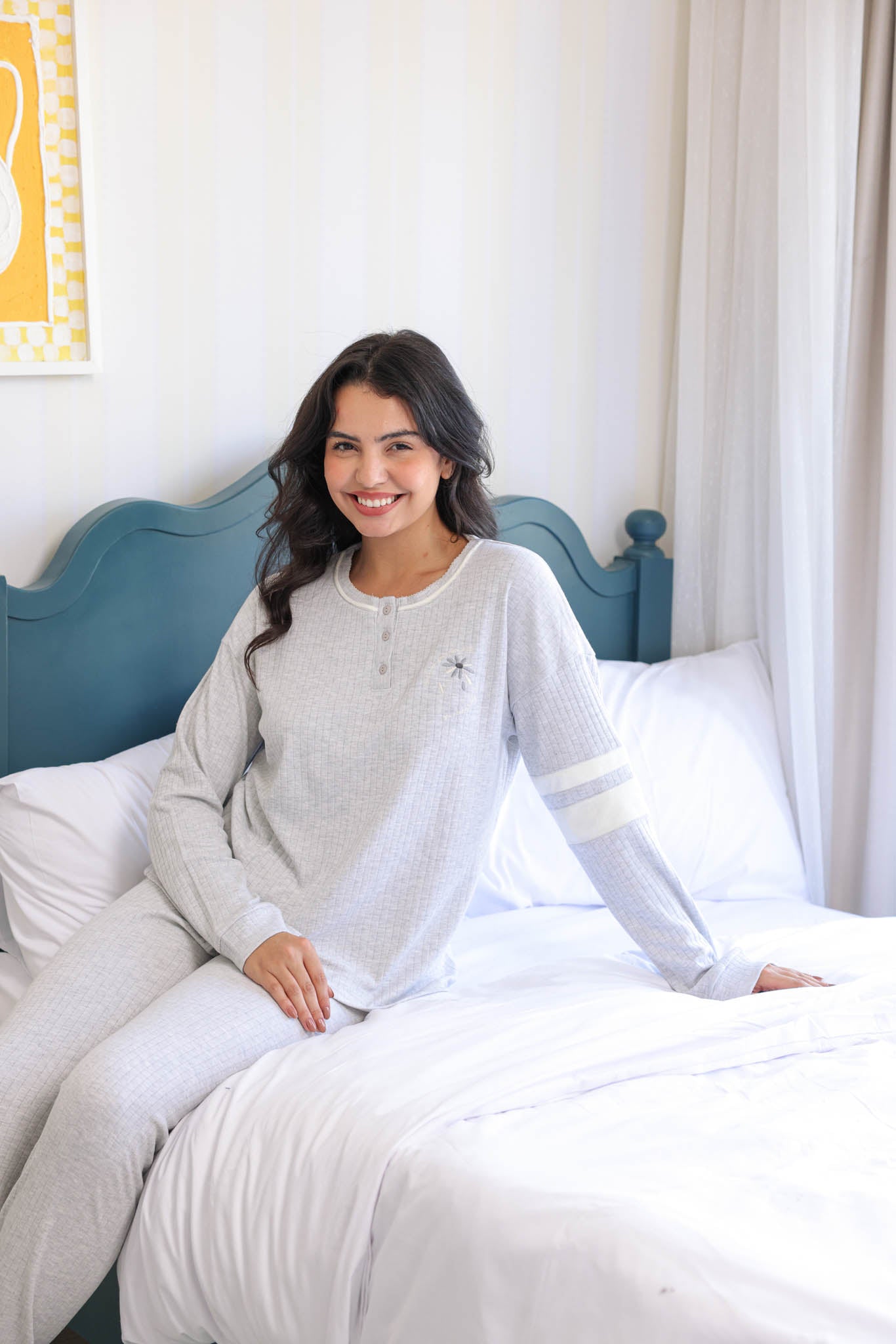 بيجاما انترلوك ساده بفرو علي الكم