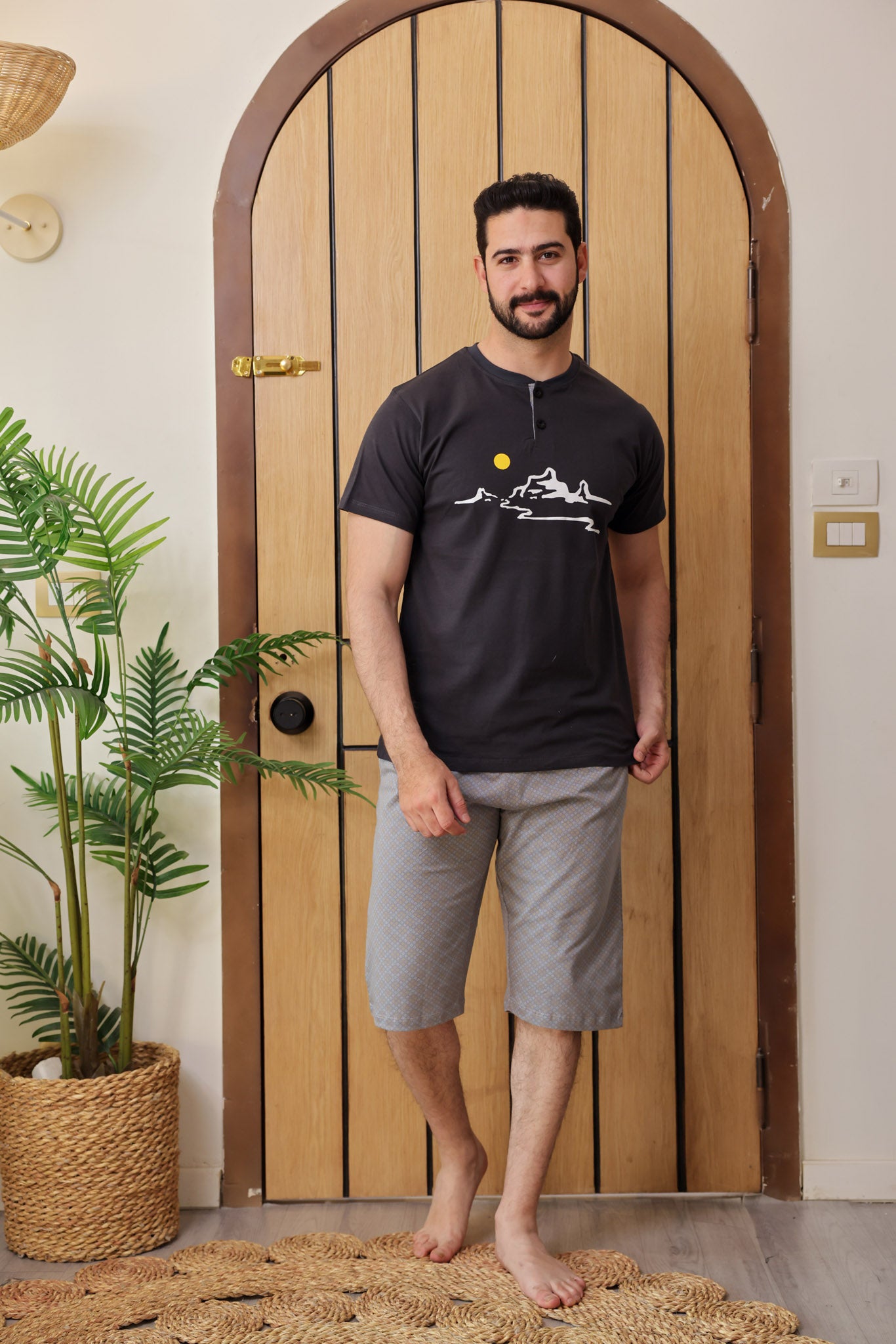 بيجاما نص كم بندا مطبوع شمس بنتاكور روتاري