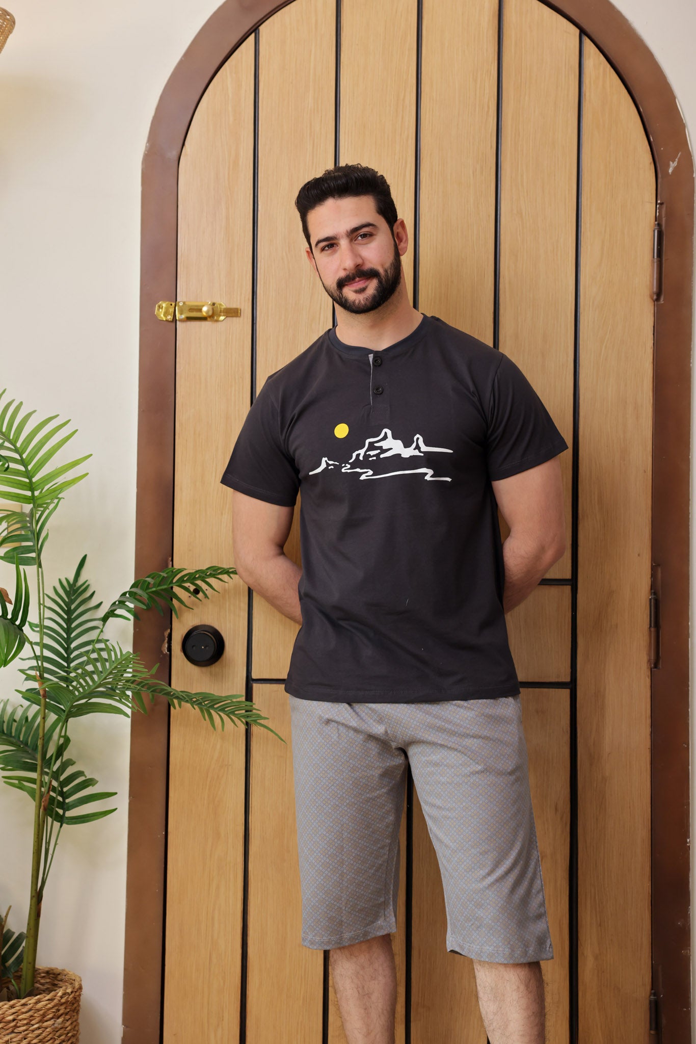 بيجاما نص كم بندا مطبوع شمس بنتاكور روتاري