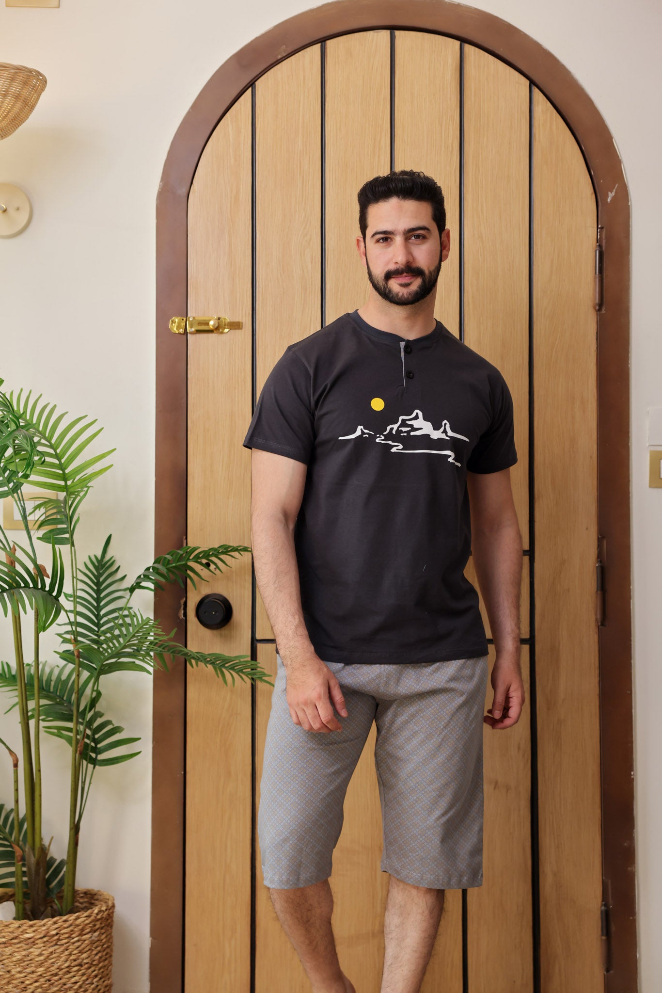 بيجاما نص كم بندا مطبوع شمس بنتاكور روتاري