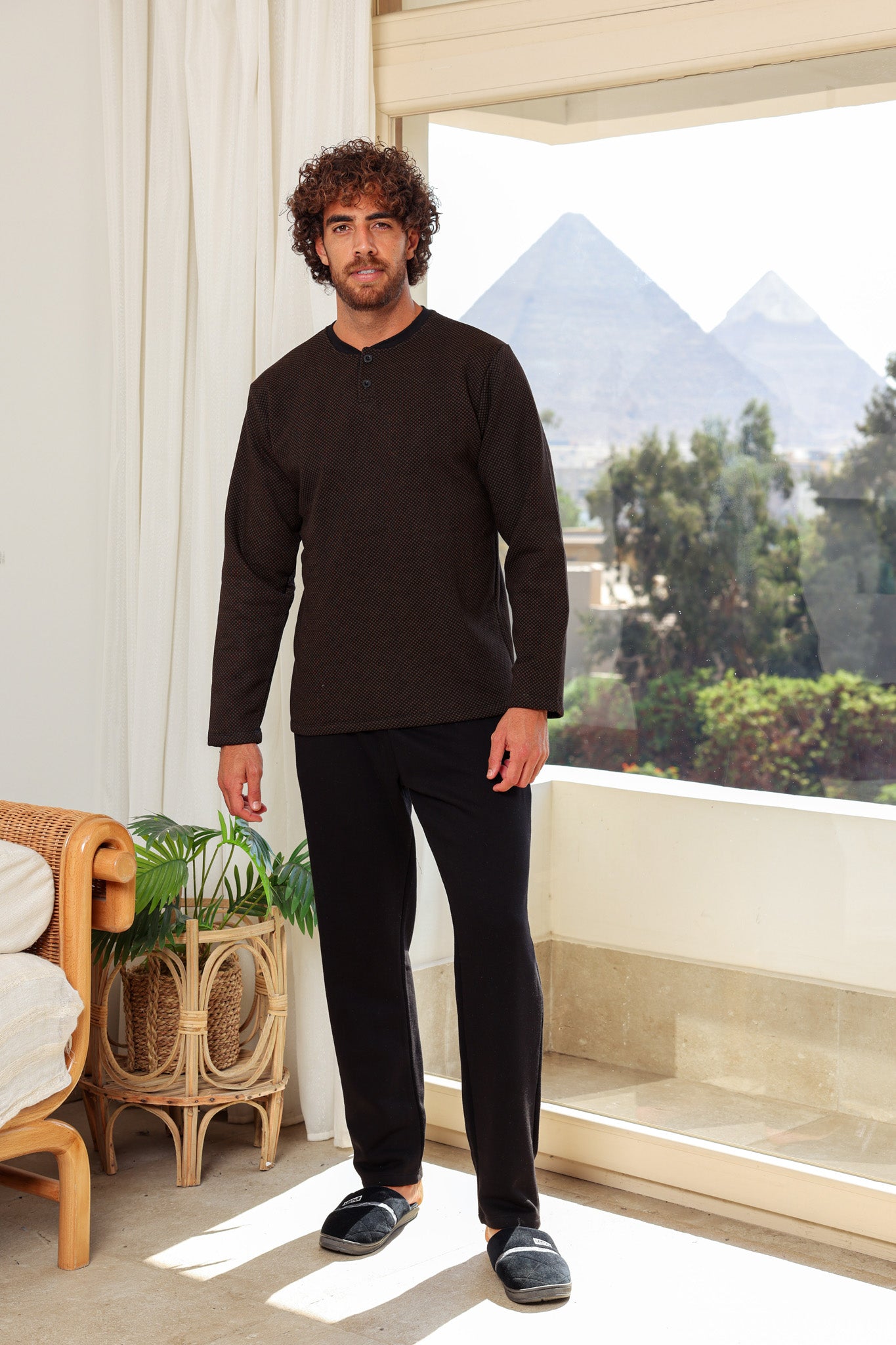 بيجاما ميلتون بندا بزراير مطبوع روتاري