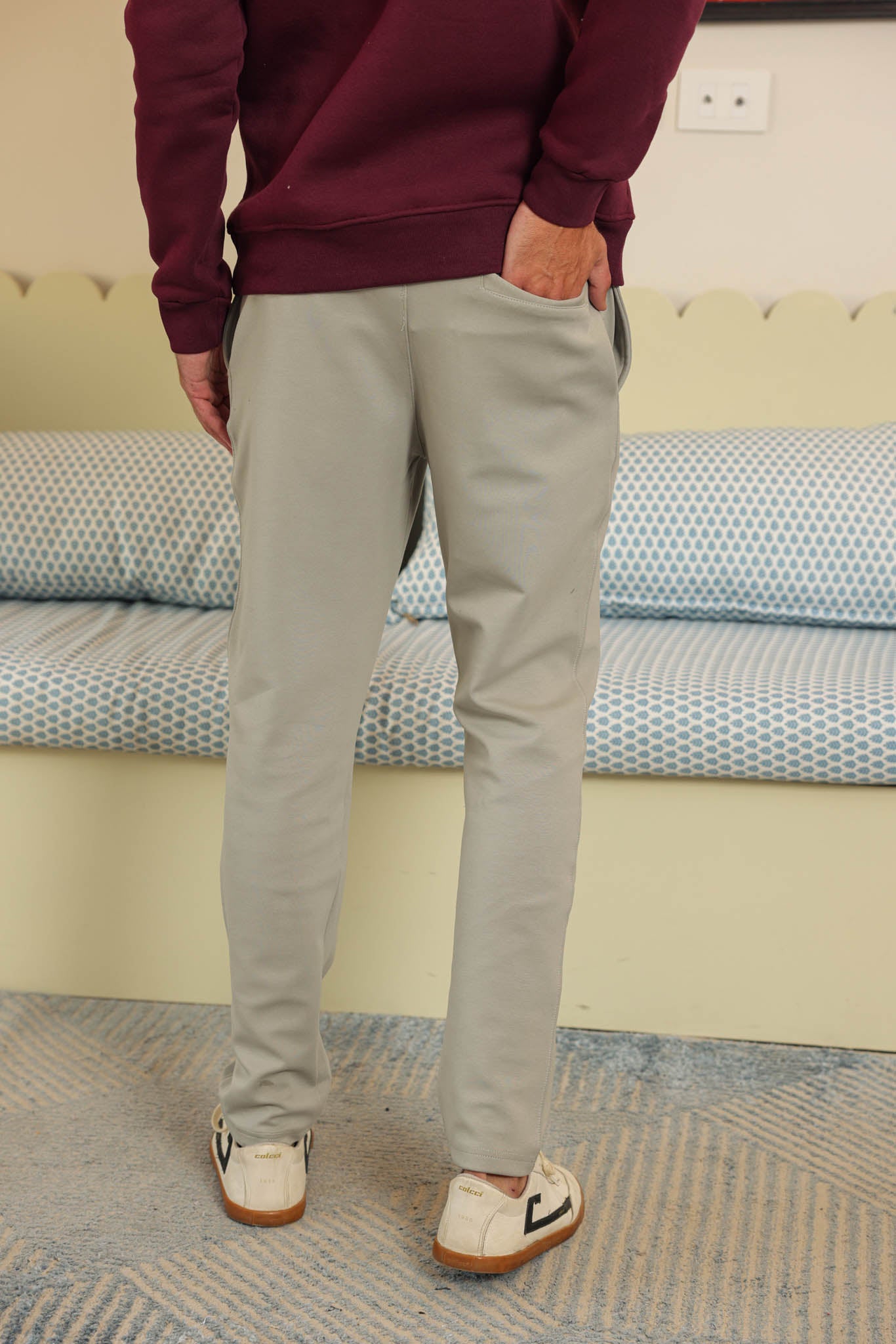 بنطلون انترلوك ساده قطن ليكرا