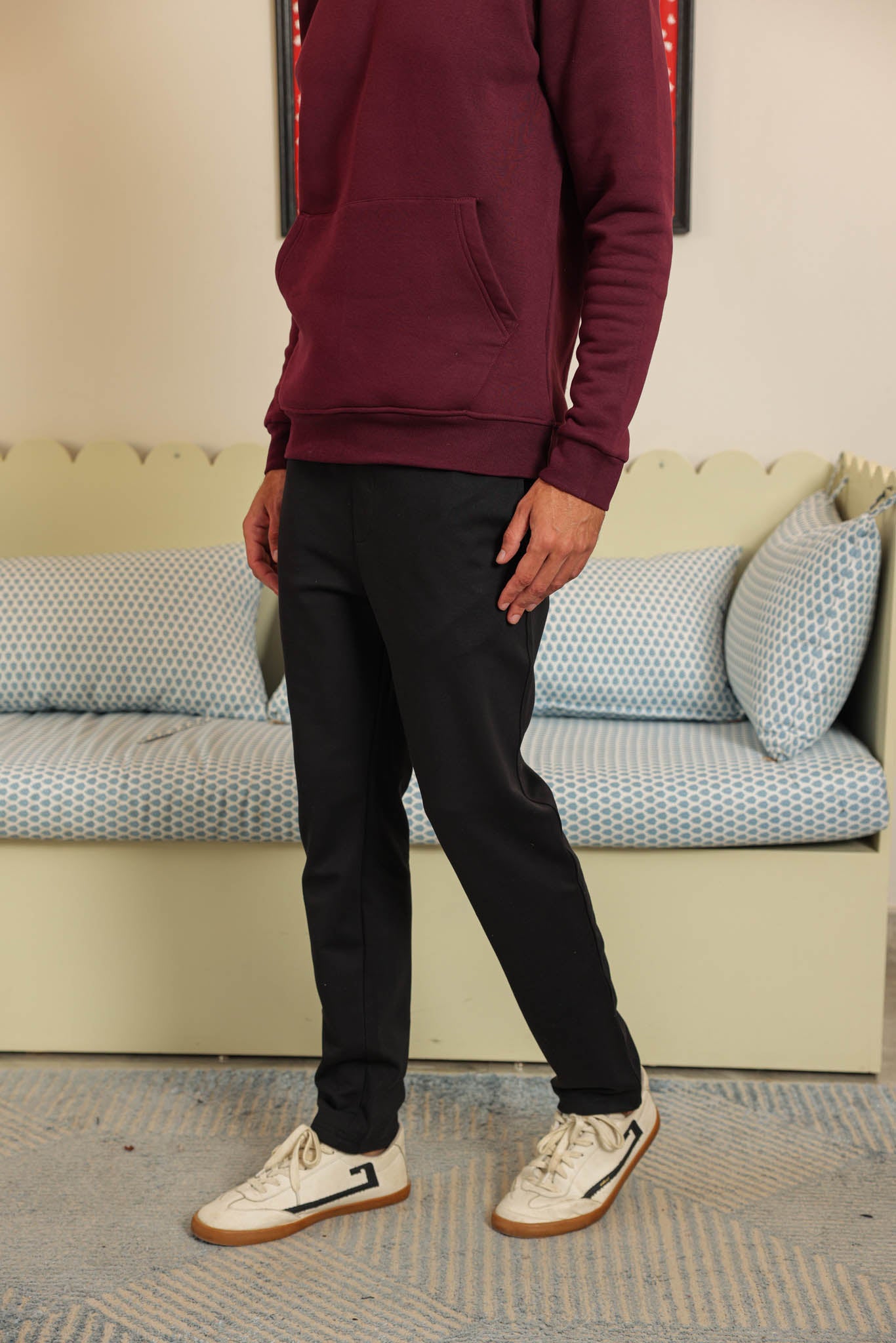 بنطلون انترلوك ساده قطن ليكرا