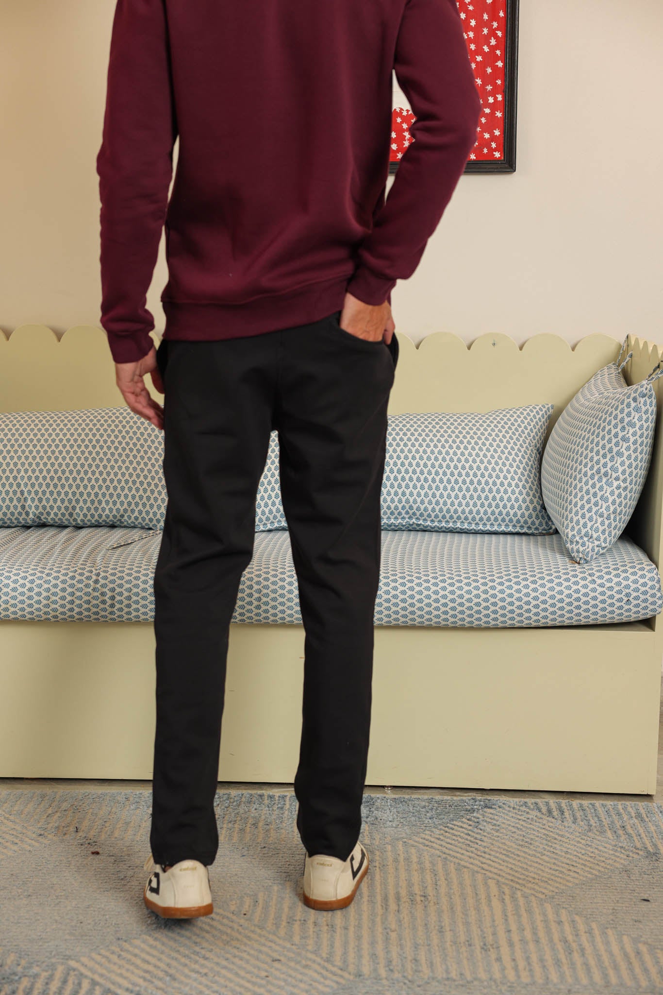 بنطلون انترلوك ساده قطن ليكرا