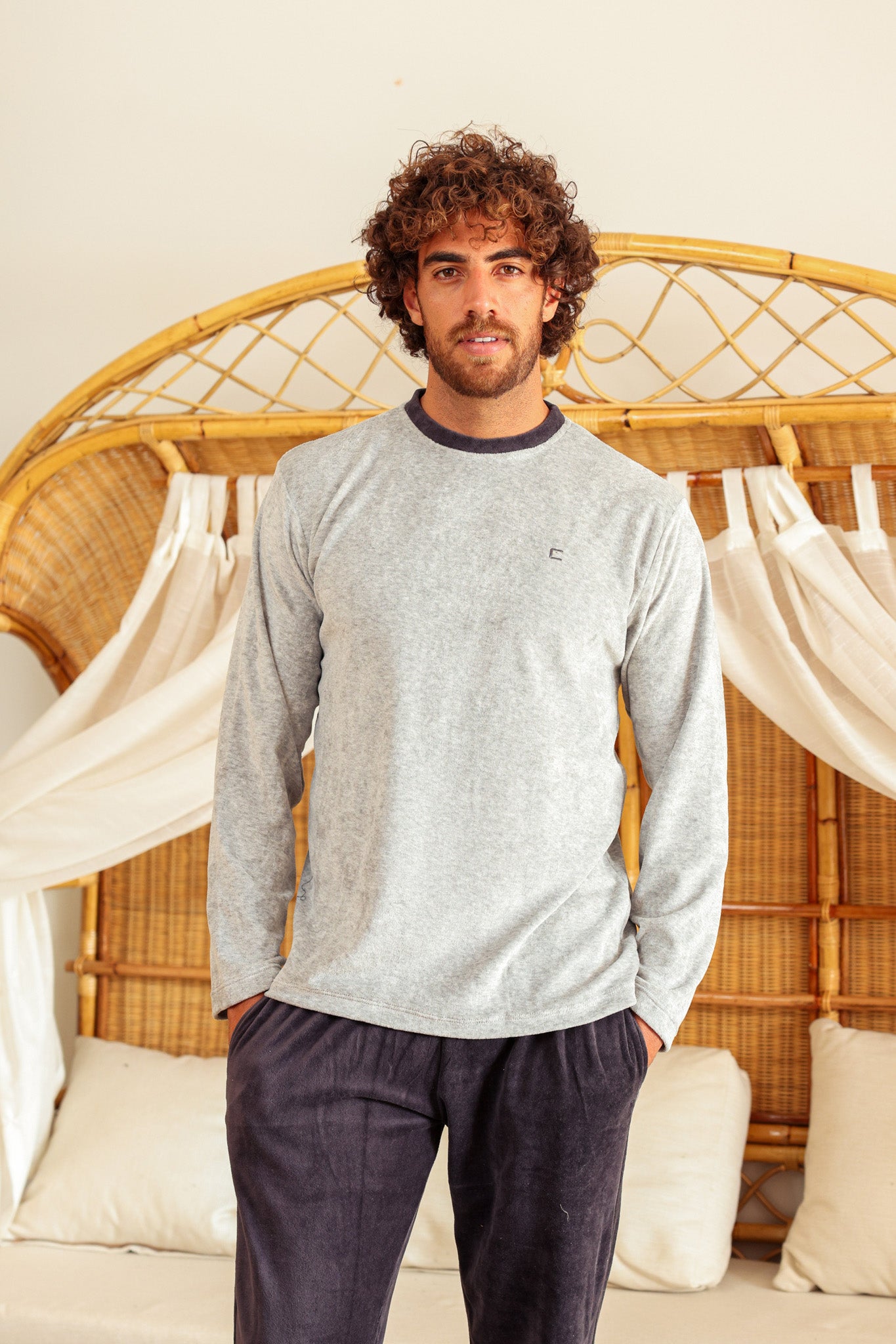 بيجاما قطيفه ساده