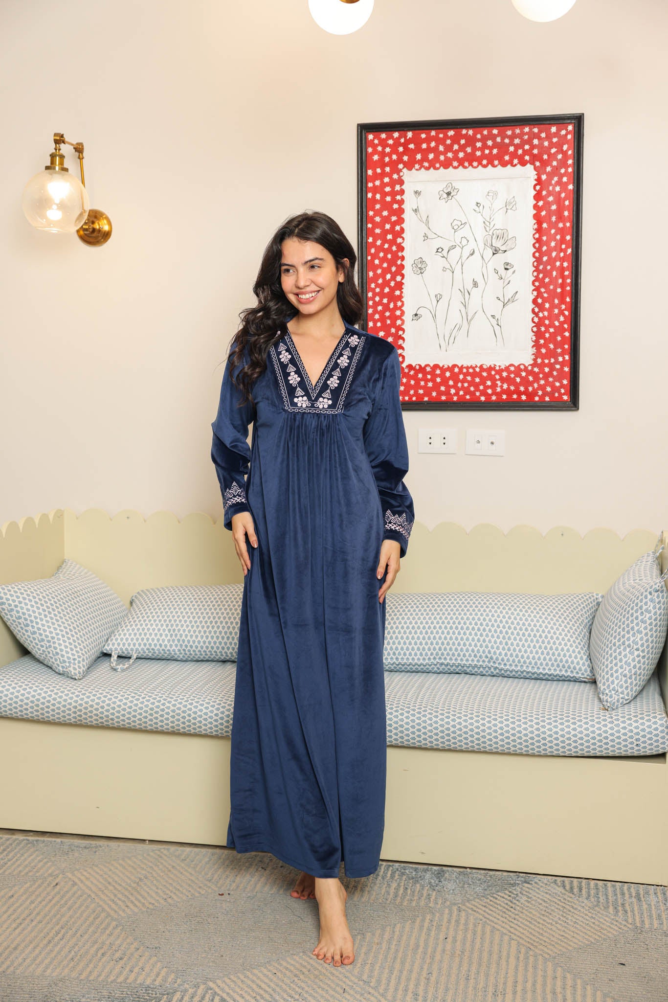 جلابيه قطيفه سبعه تطريز كشكشه