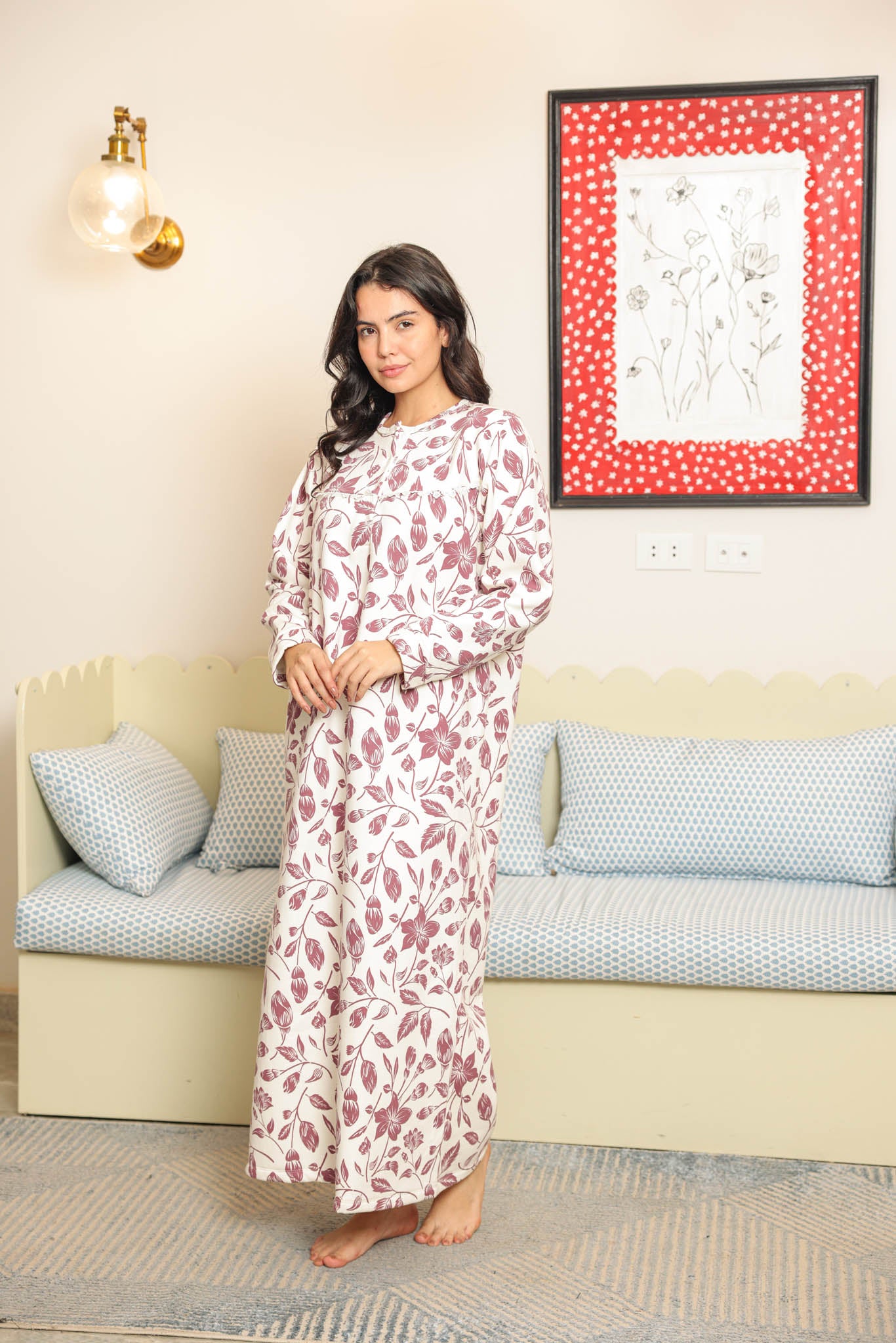 جلباب ميلتون مطبوع روتاري بندا وزراير