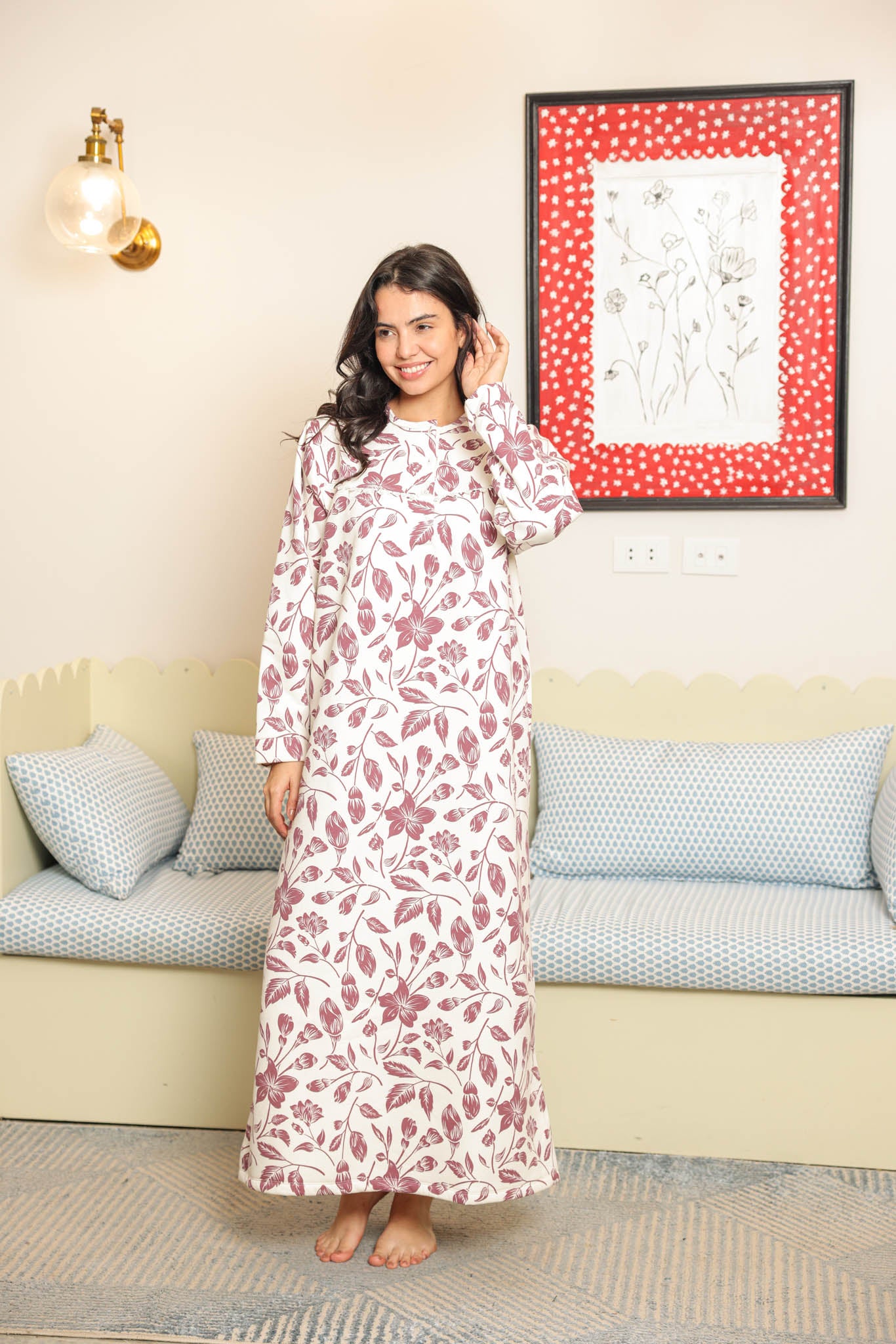 جلباب ميلتون مطبوع روتاري بندا وزراير