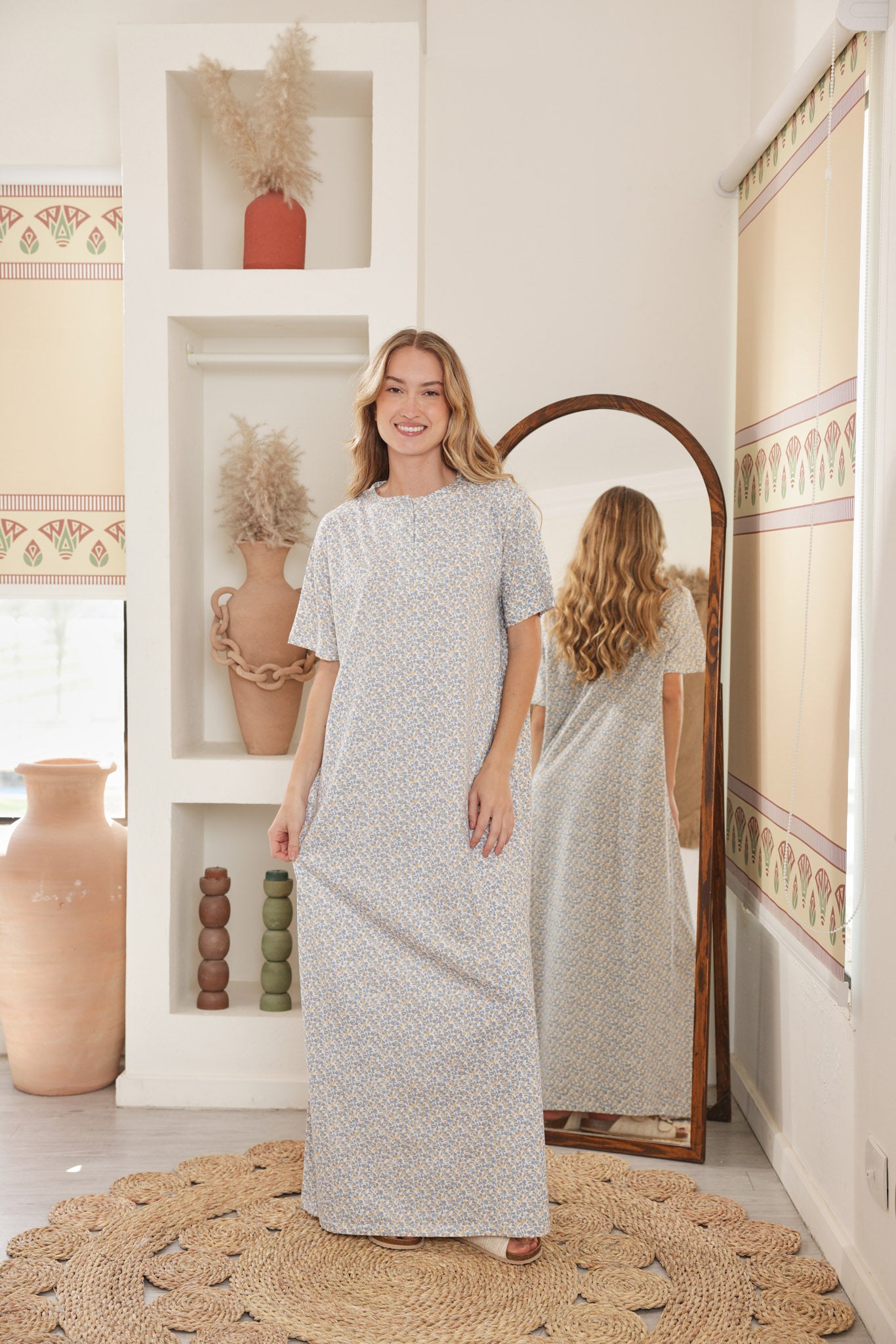 قميص نص كم بندا زراير مطبوع روتاري