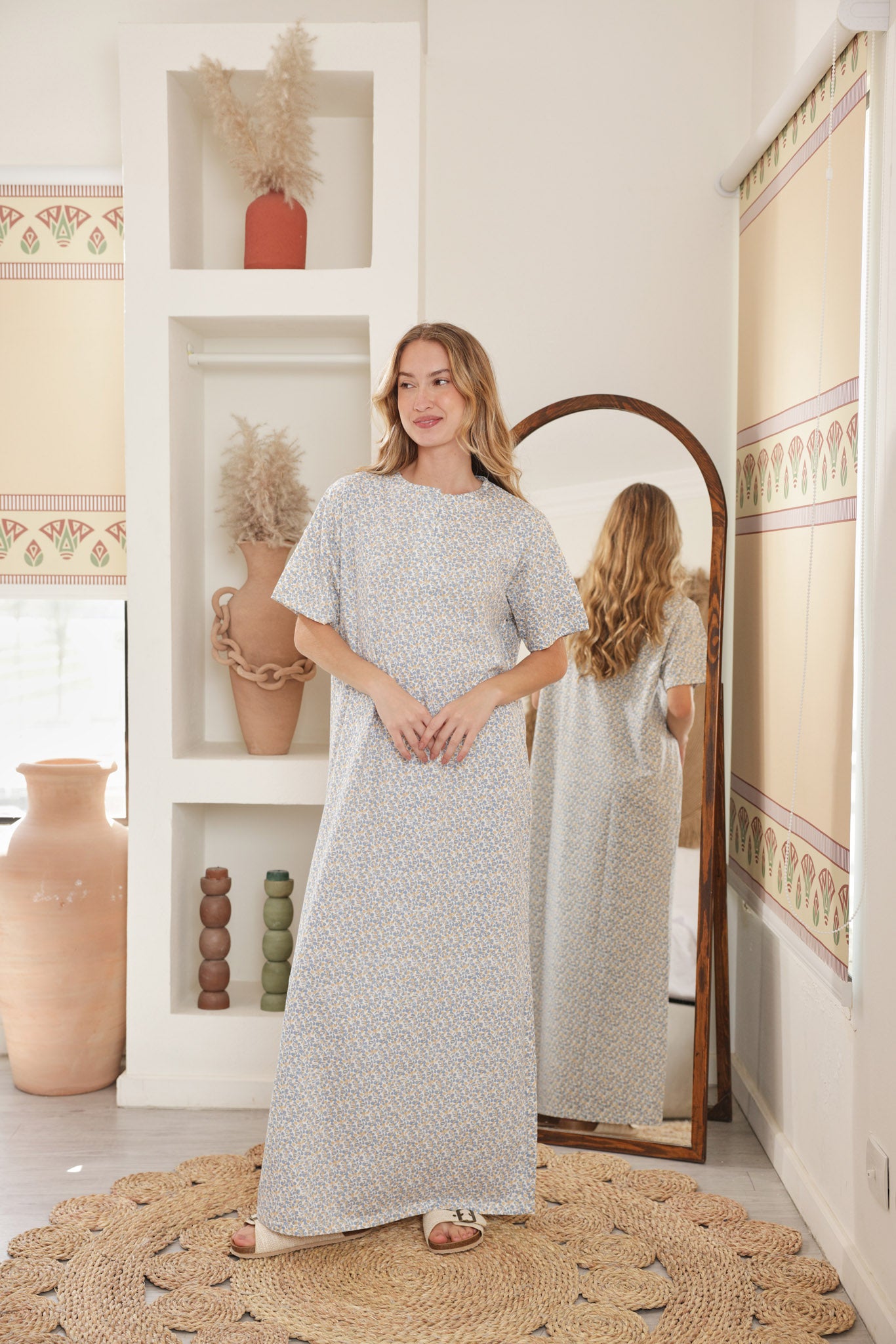 قميص نص كم بندا زراير مطبوع روتاري