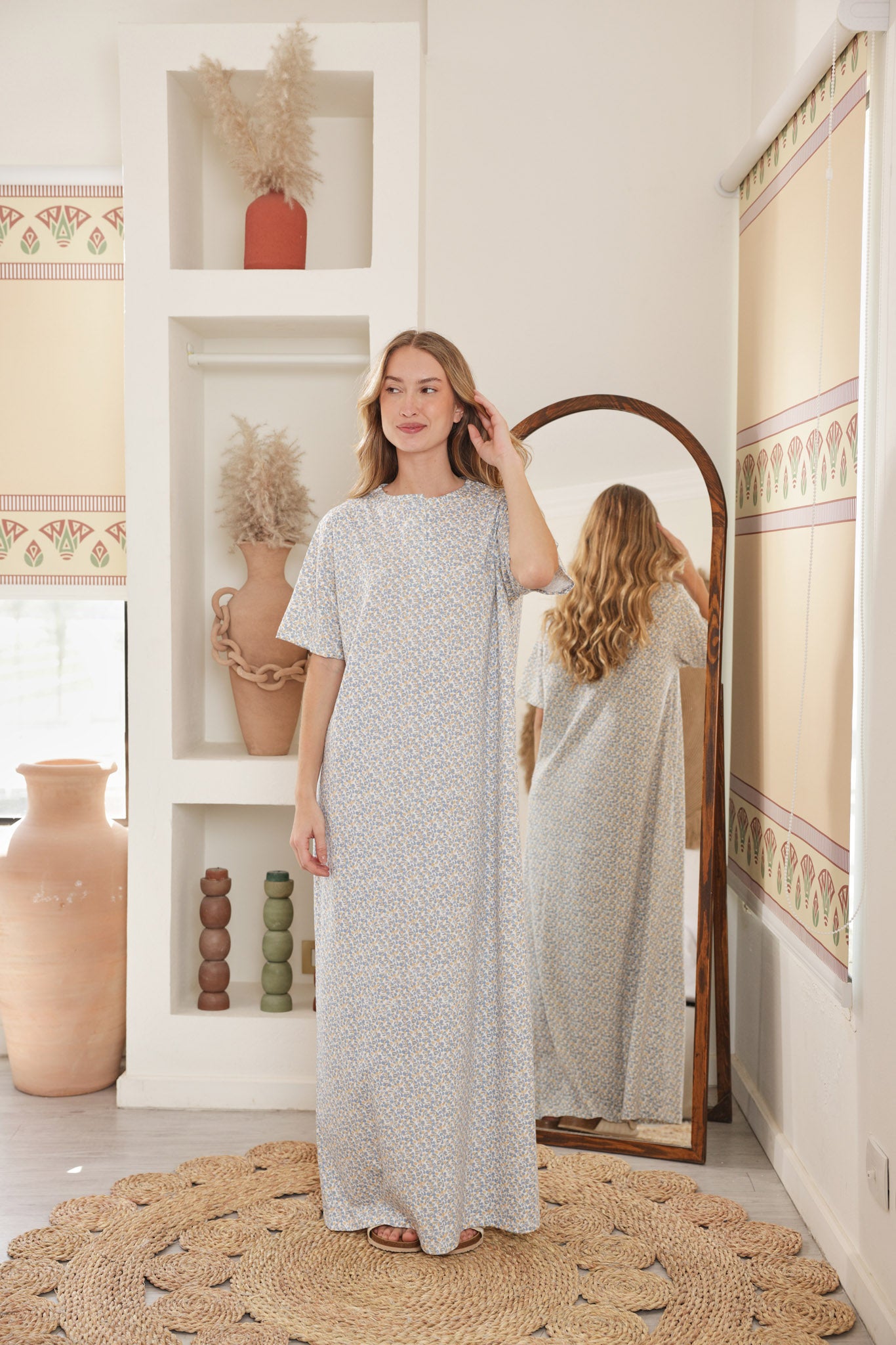 قميص نص كم بندا زراير مطبوع روتاري