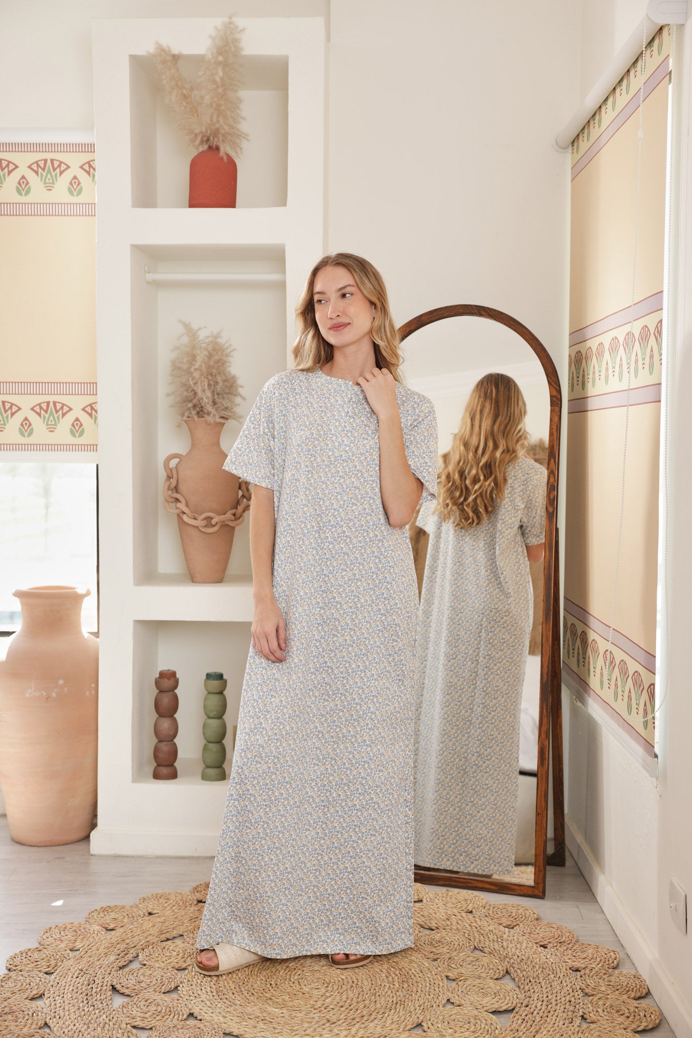 قميص نص كم بندا زراير مطبوع روتاري