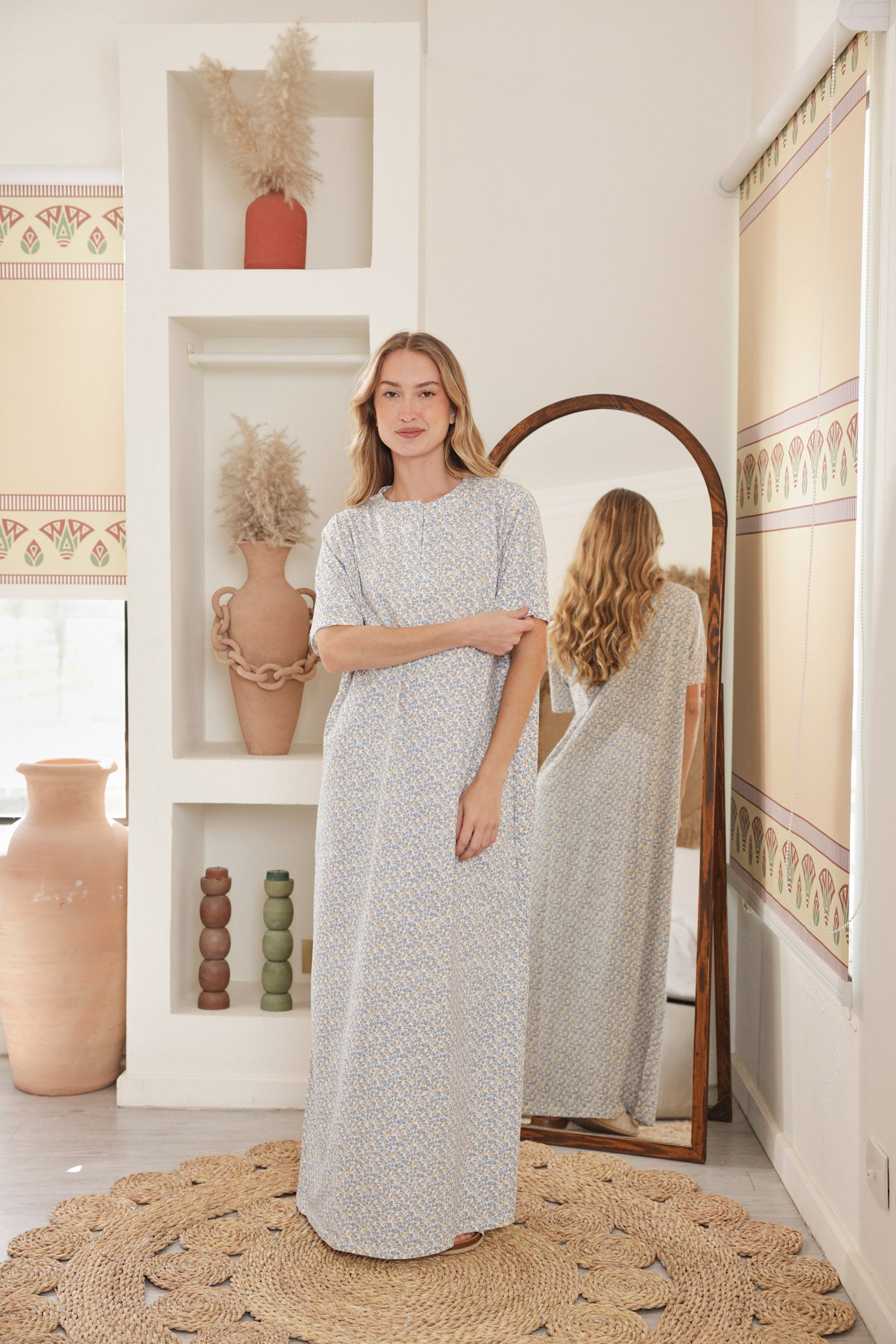 قميص نص كم بندا زراير مطبوع روتاري