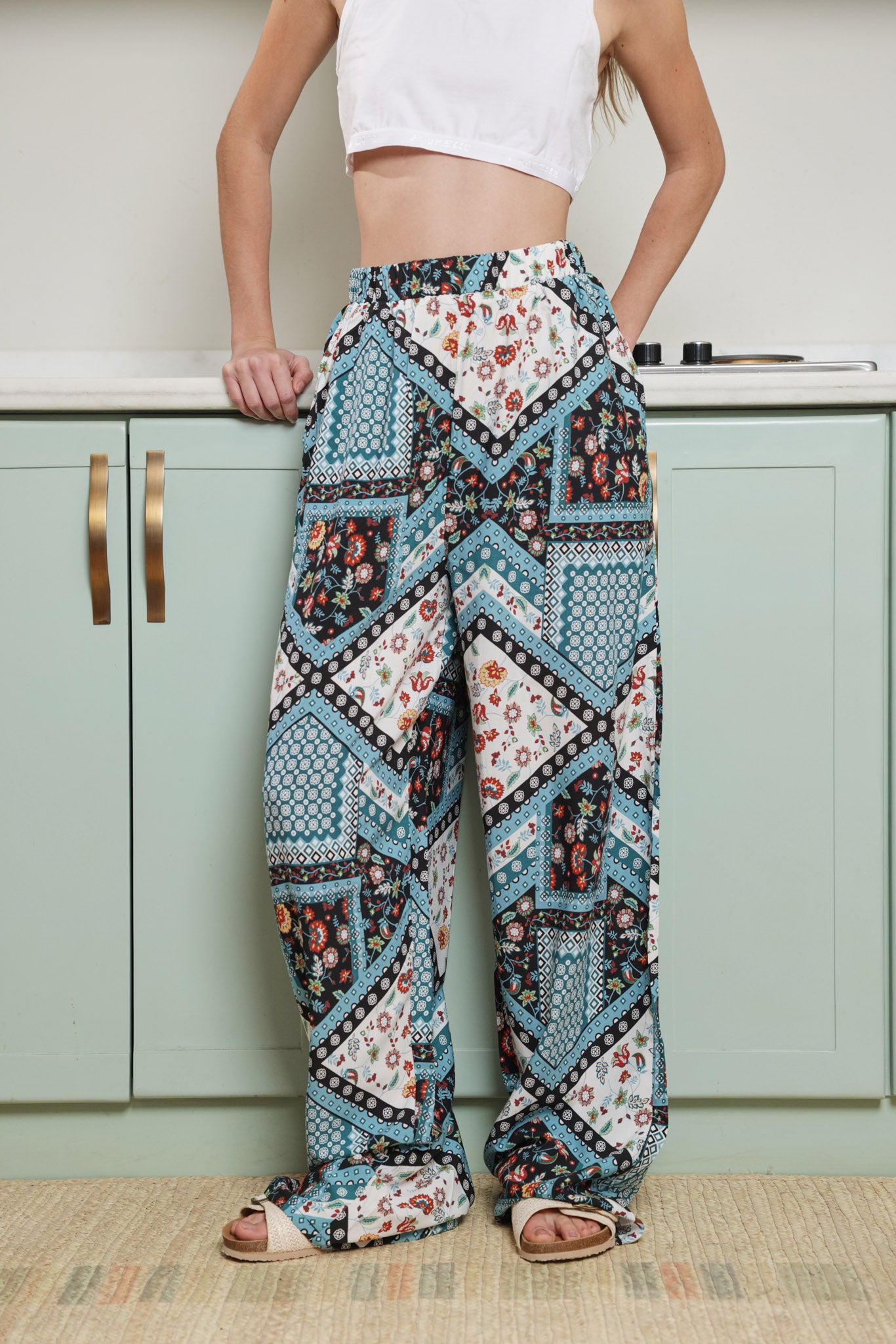 بنطلون فسكوز حريمي مطبوع