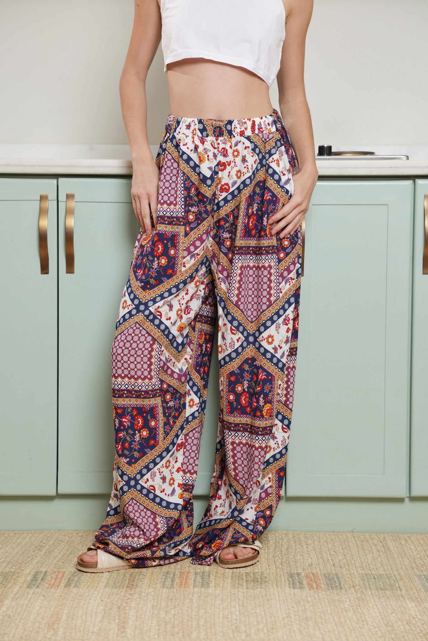 بنطلون فسكوز حريمي مطبوع