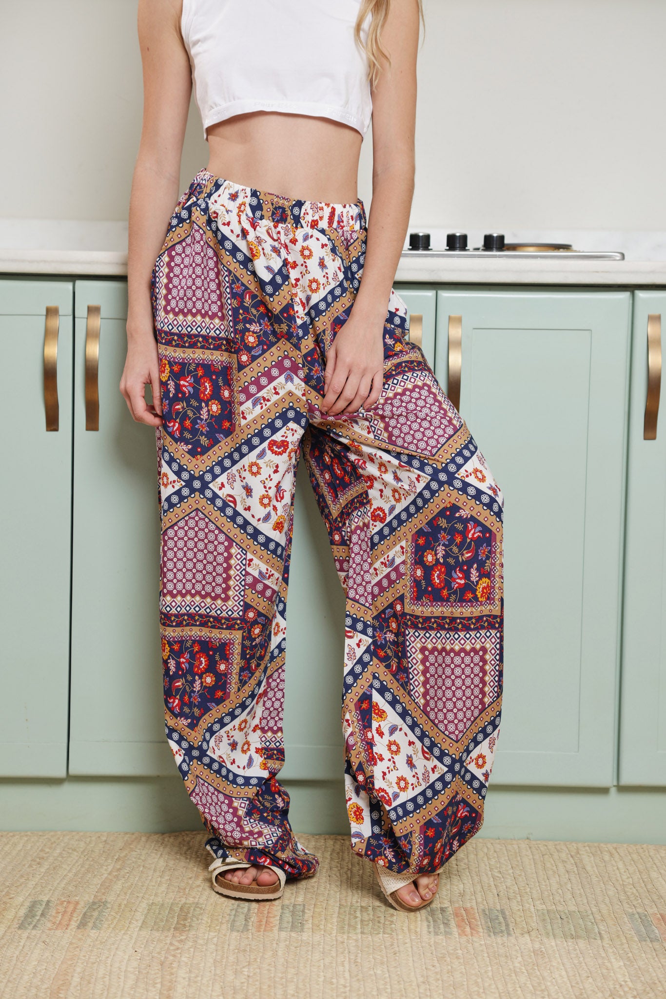 بنطلون فسكوز حريمي مطبوع