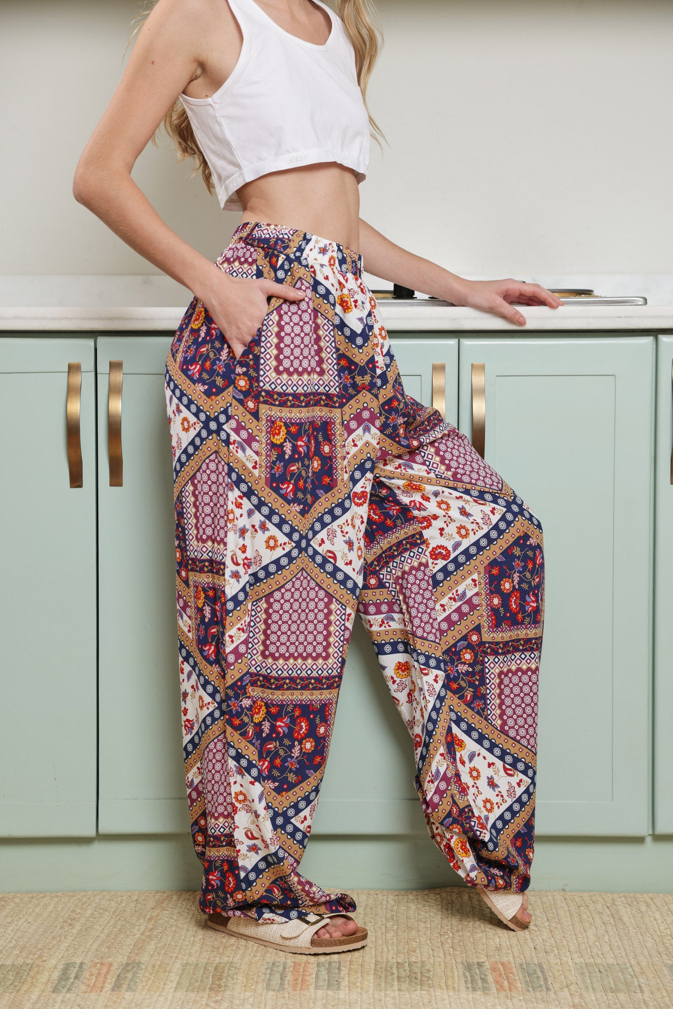 بنطلون فسكوز حريمي مطبوع