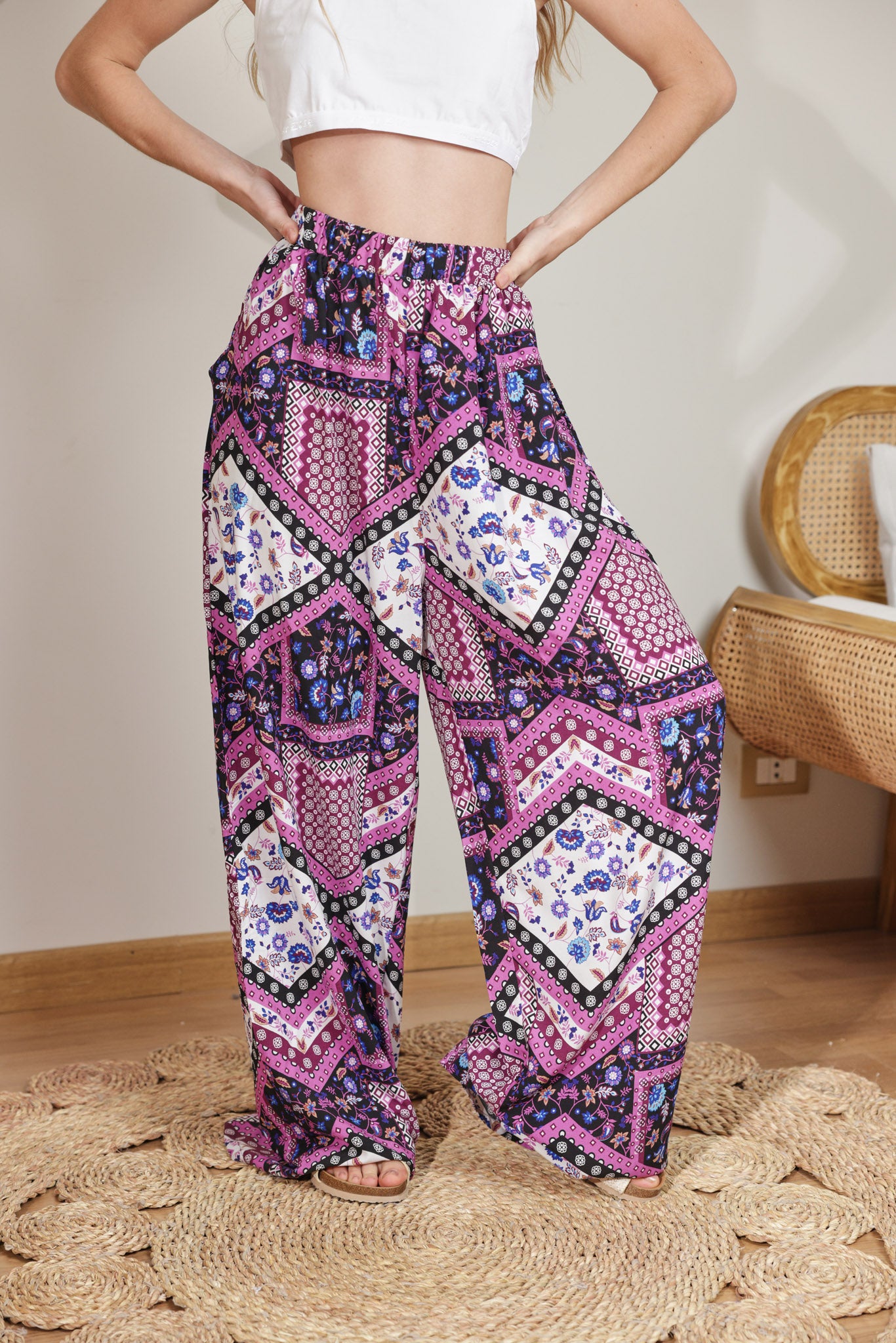 بنطلون فسكوز حريمي مطبوع