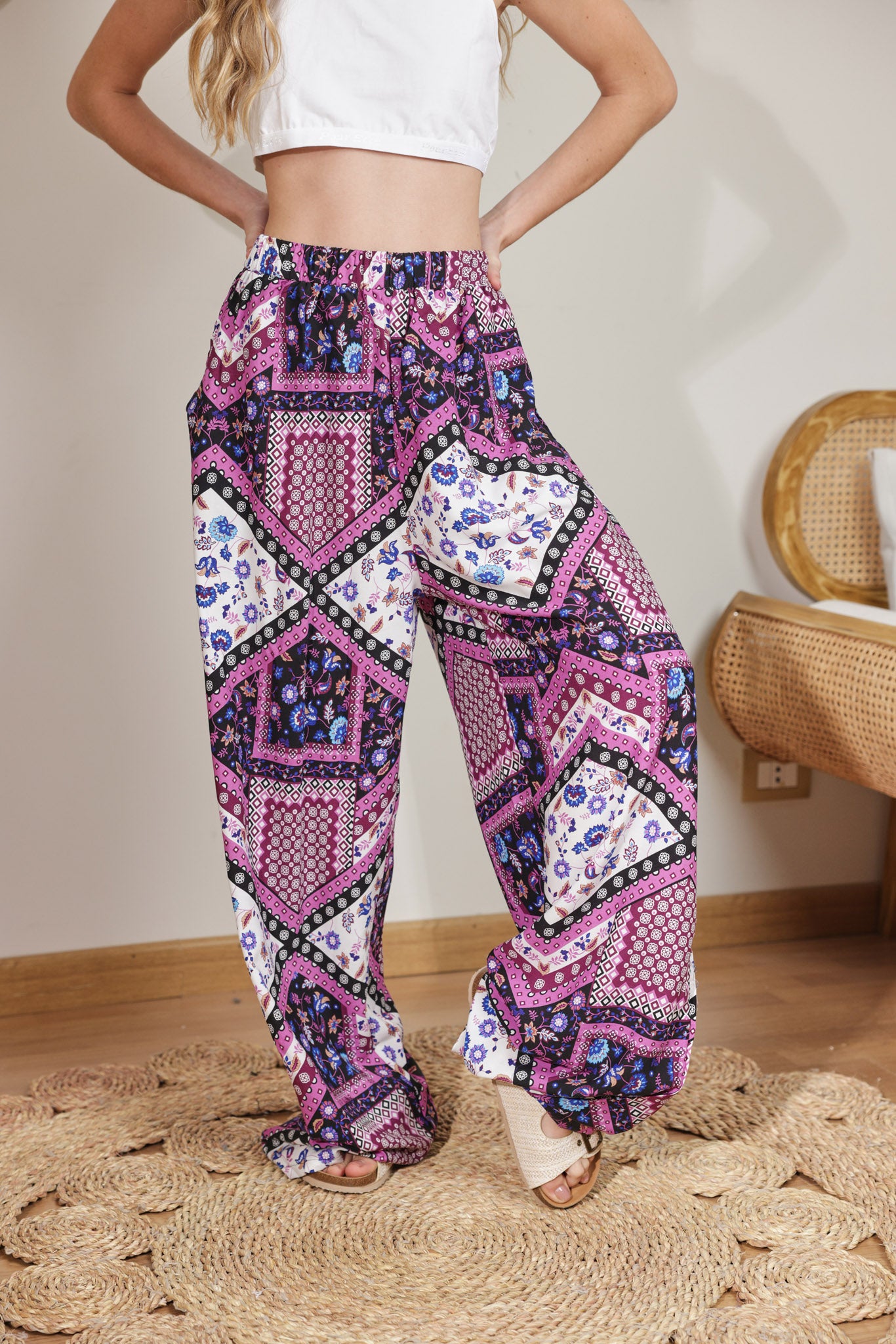 بنطلون فسكوز حريمي مطبوع