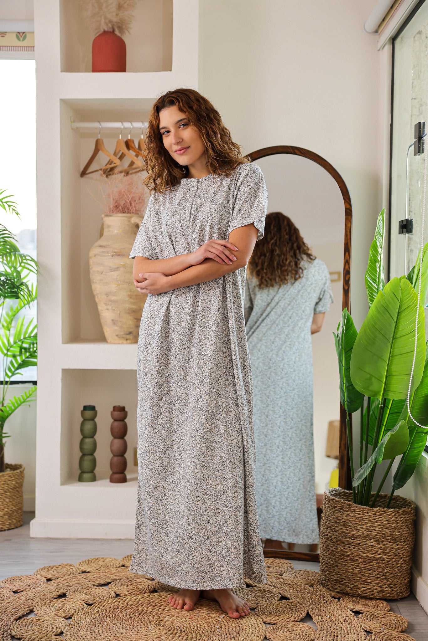 قميص نص كم مطبوع روتاري بندا وزراير