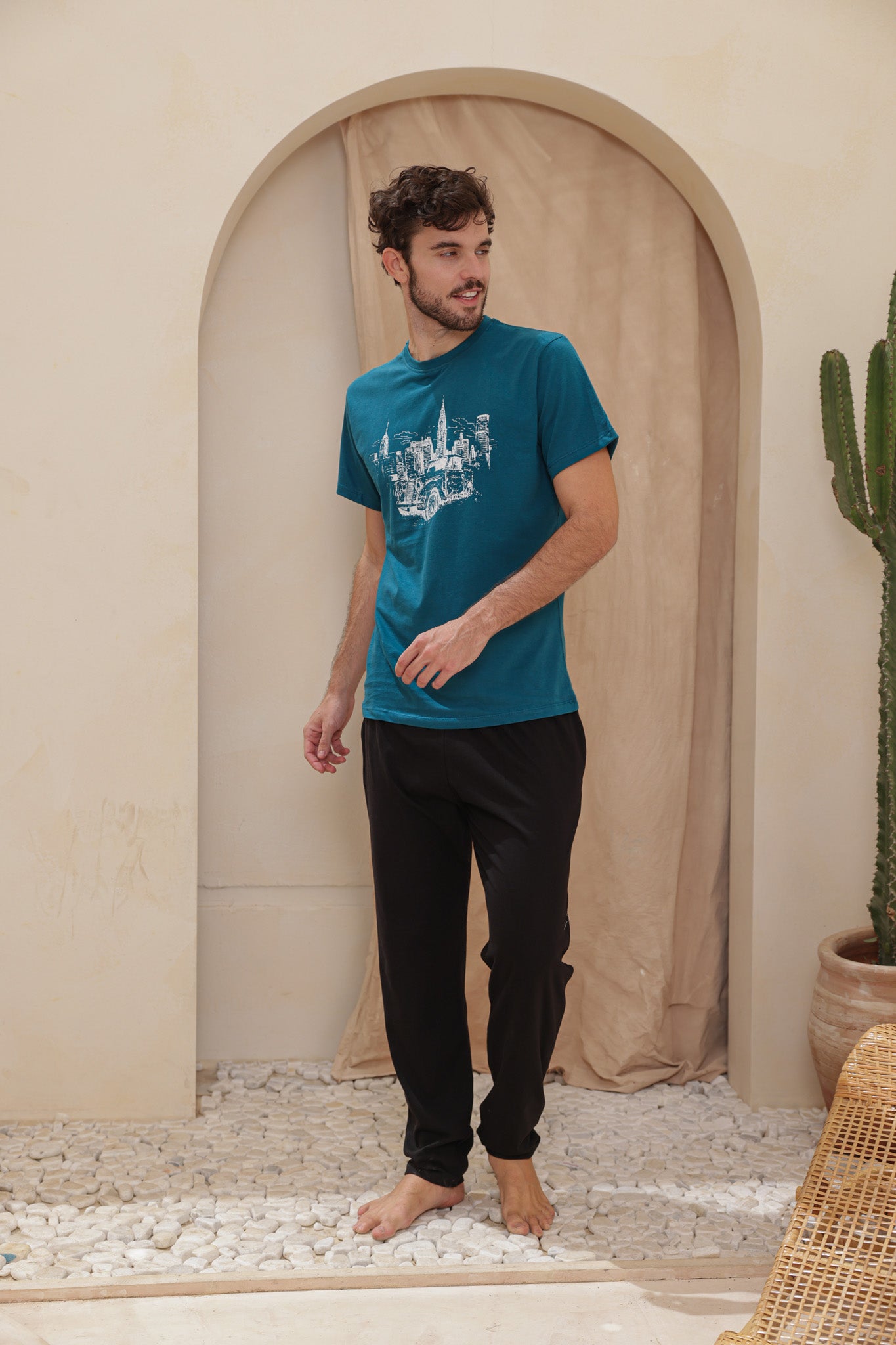 بيجاما رجالي نص كم cars بنطلون ساده