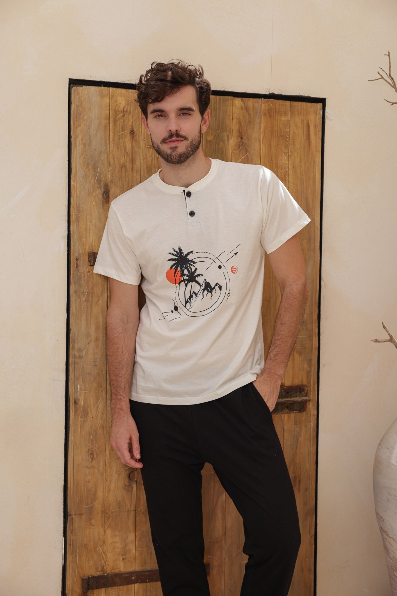 بيجاما رجالي نص كم طباعه نخله بندا بنطلون