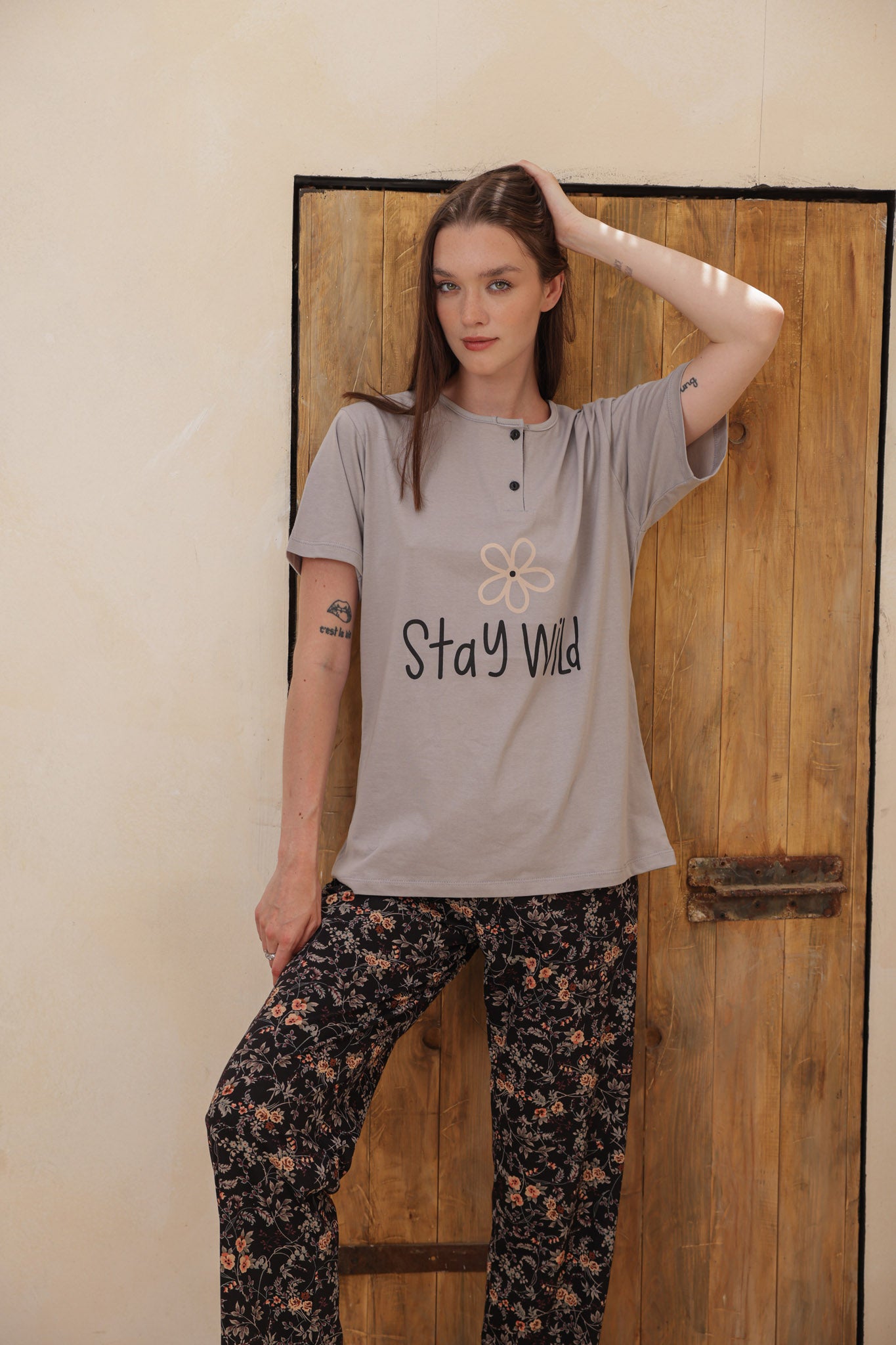 بيجاما نص كم بنطلون stay wild