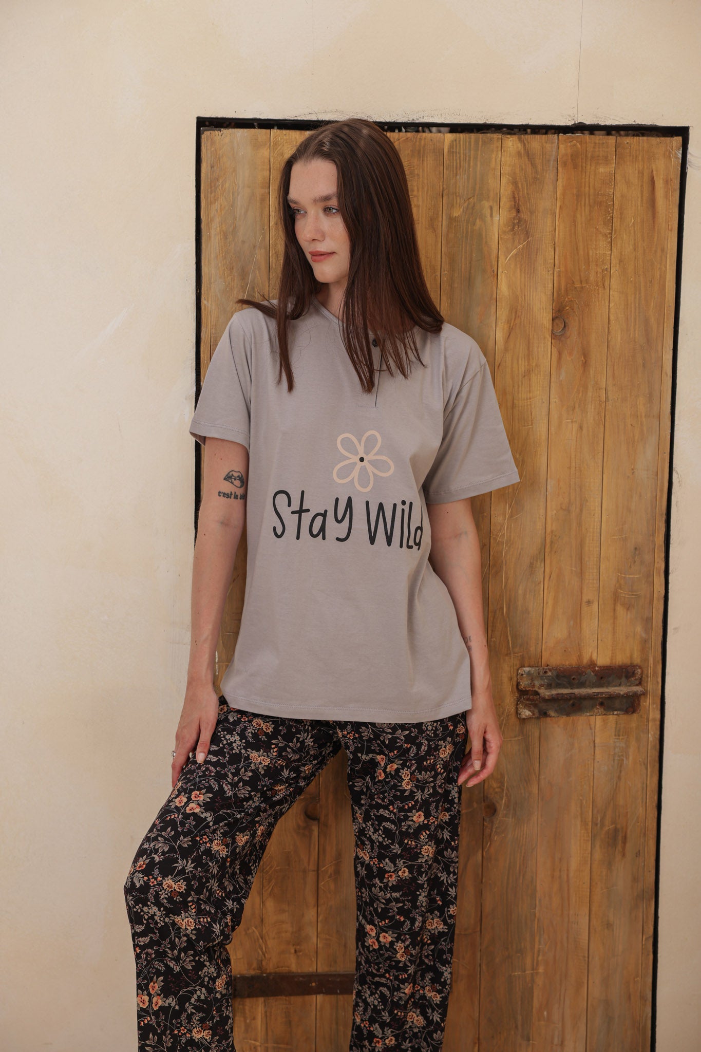 بيجاما نص كم بنطلون stay wild