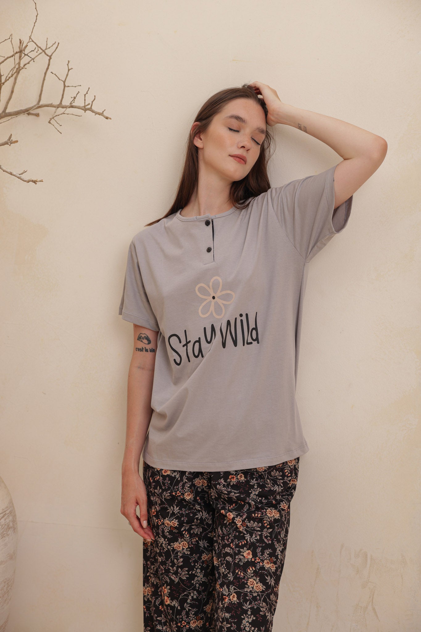 بيجاما نص كم بنطلون stay wild