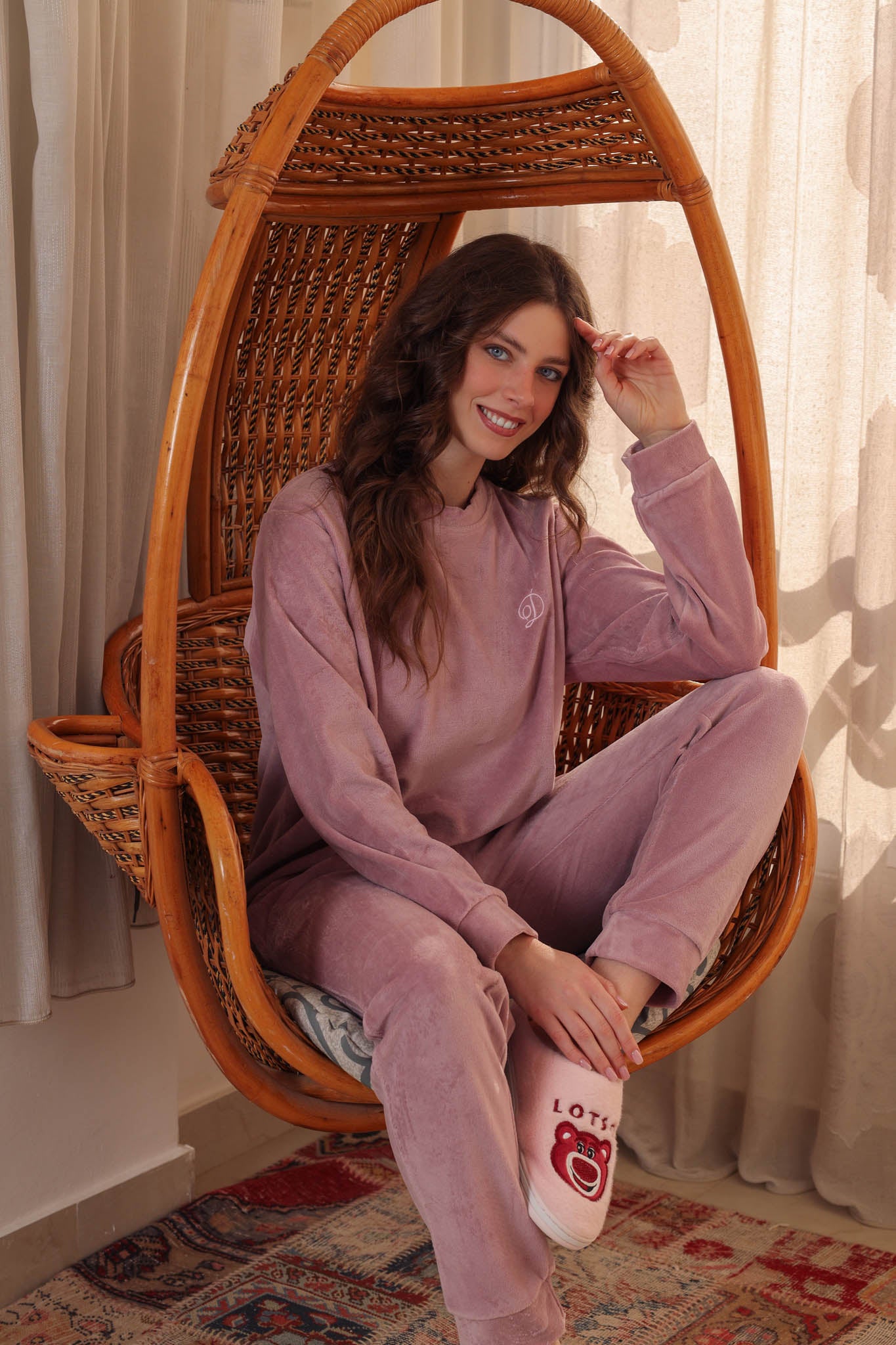 بيجاما قطيفه ساده