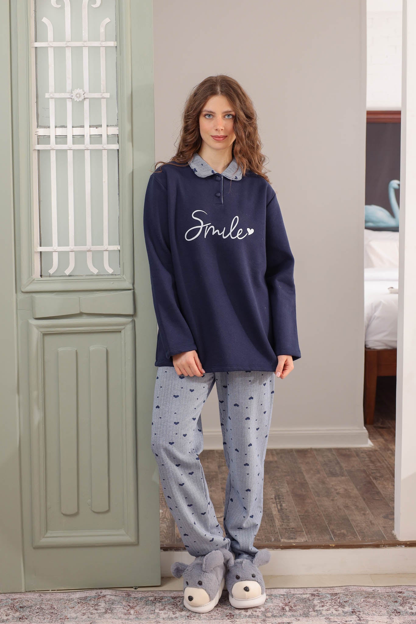 بيجاما ميلتون بلياقه smile بنطلون روتاري