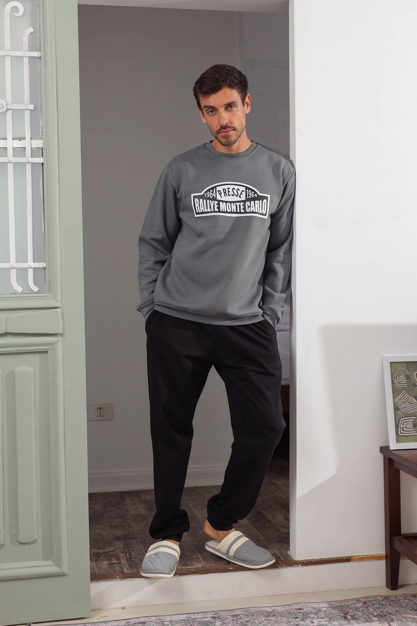 بيجاما ميلتون مطبوع 1964بنطلون ساده بكود