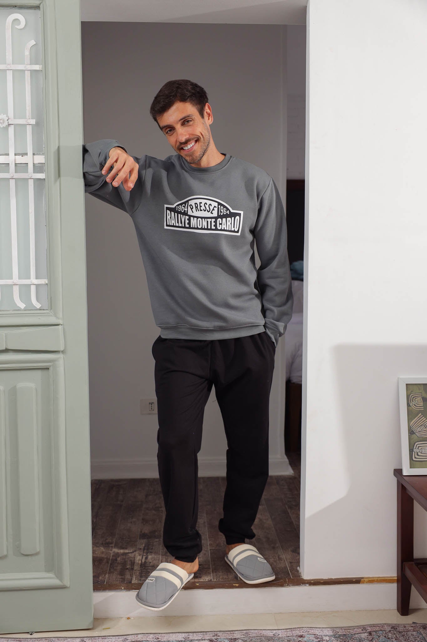 بيجاما ميلتون مطبوع 1964بنطلون ساده بكود