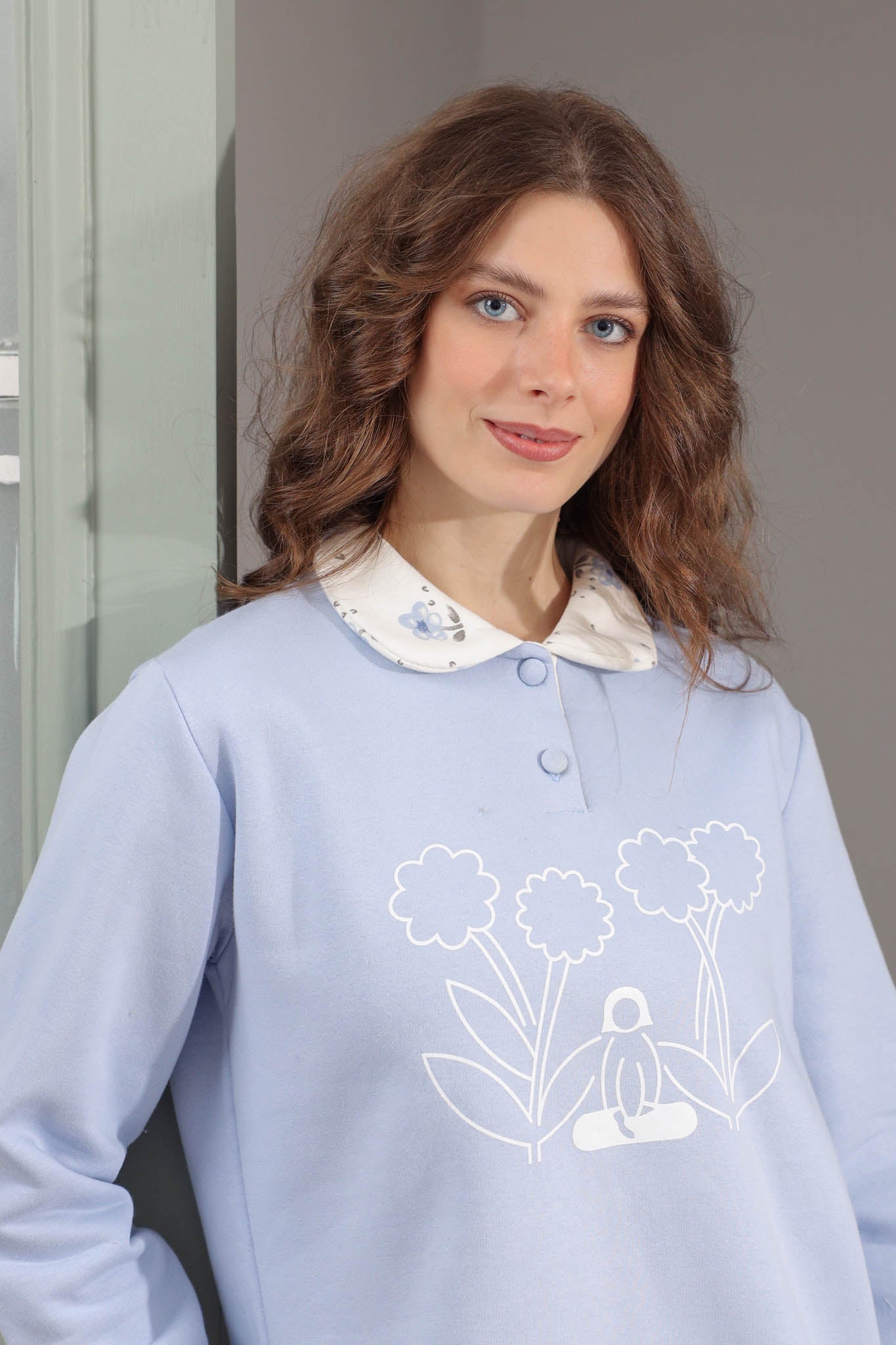 بيجاما ميلتون بلياقه طباعه ورد بنطلون روتاري