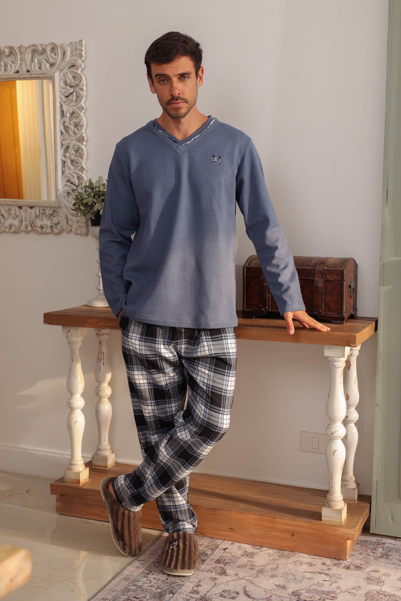 بيجاما كاشمير بنطلون كاروهات