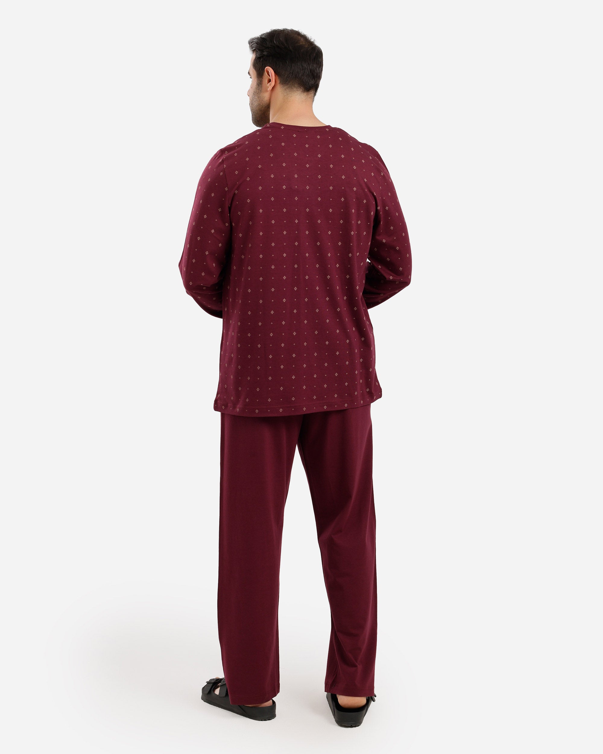 بيجاما رجالي مصبوغ مطبوع كم خفيف