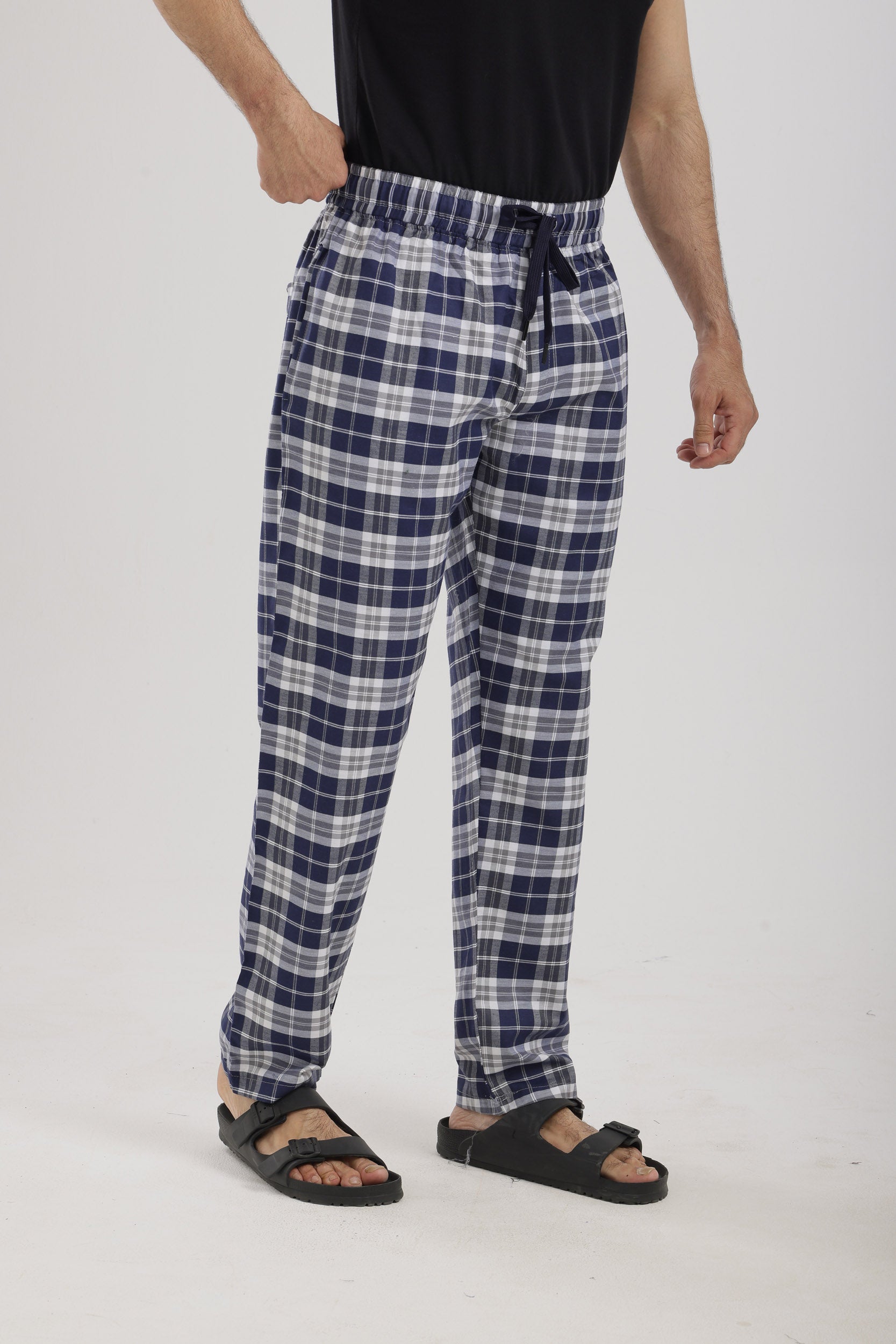 بنطلون نسيج كاروهات قطن 100%