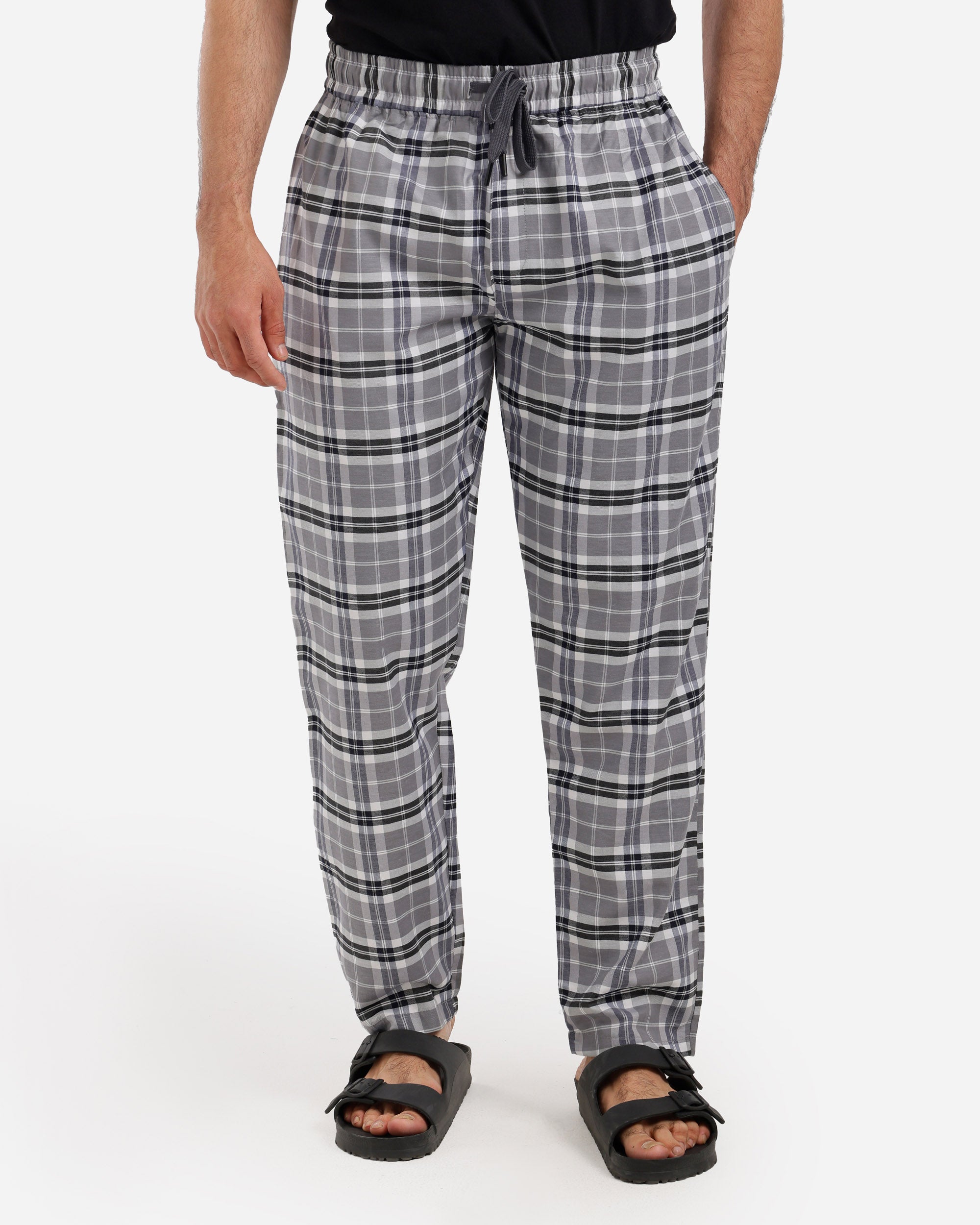 بنطلون نسيج كاروهات قطن 100%