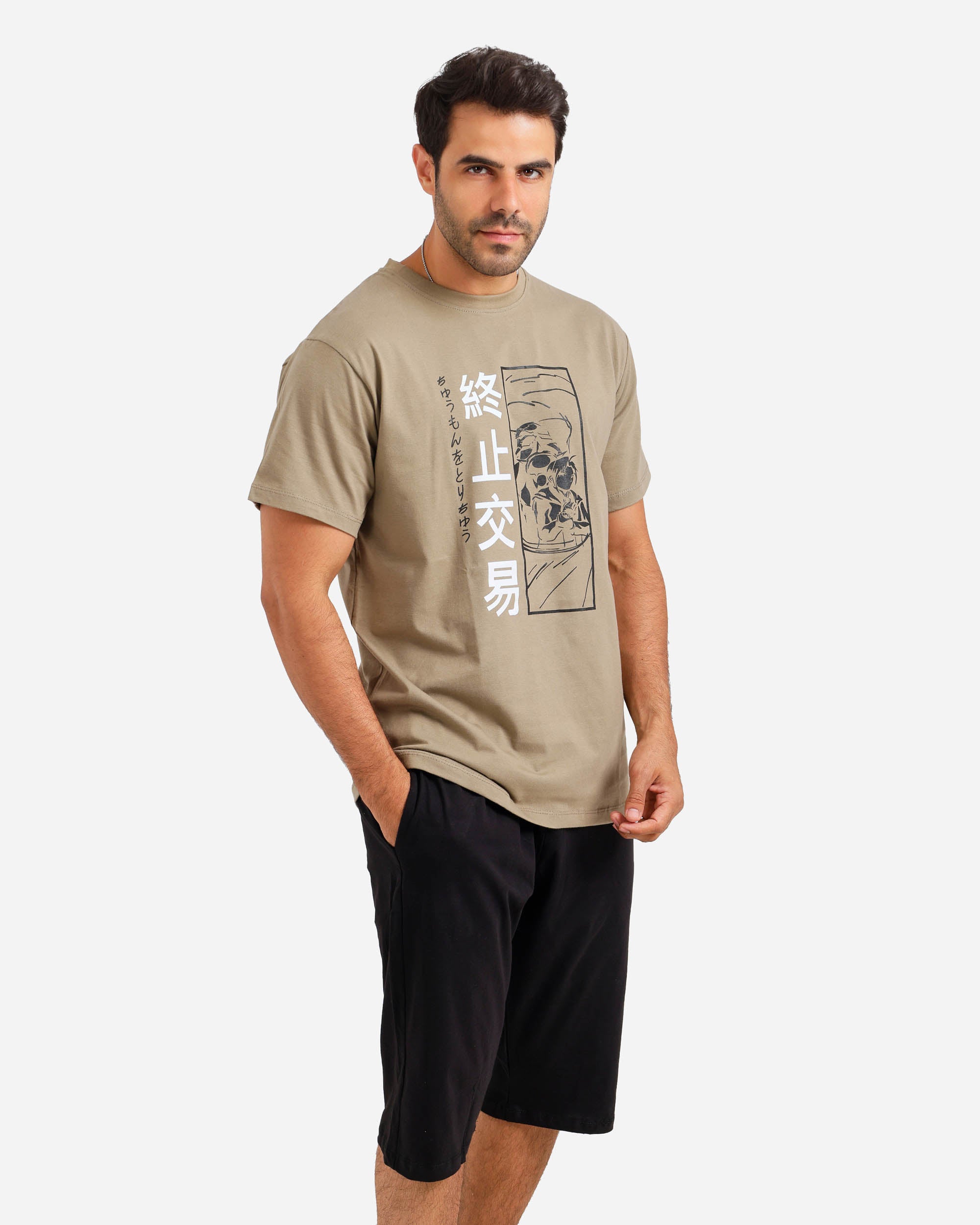 بيجاما نص كم مطبوع شورت طويل