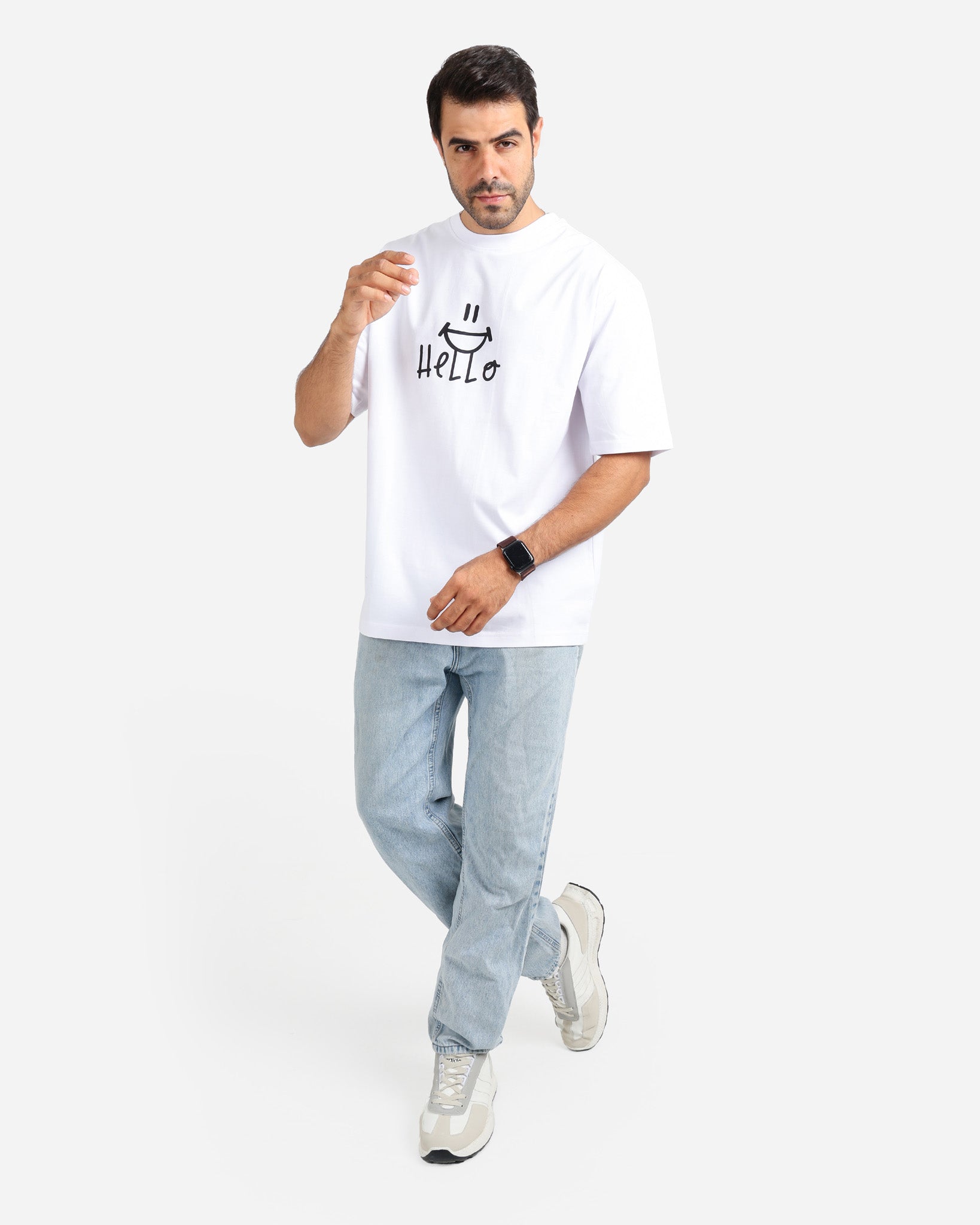 تيشيرت نص كم اوفر سايز hello