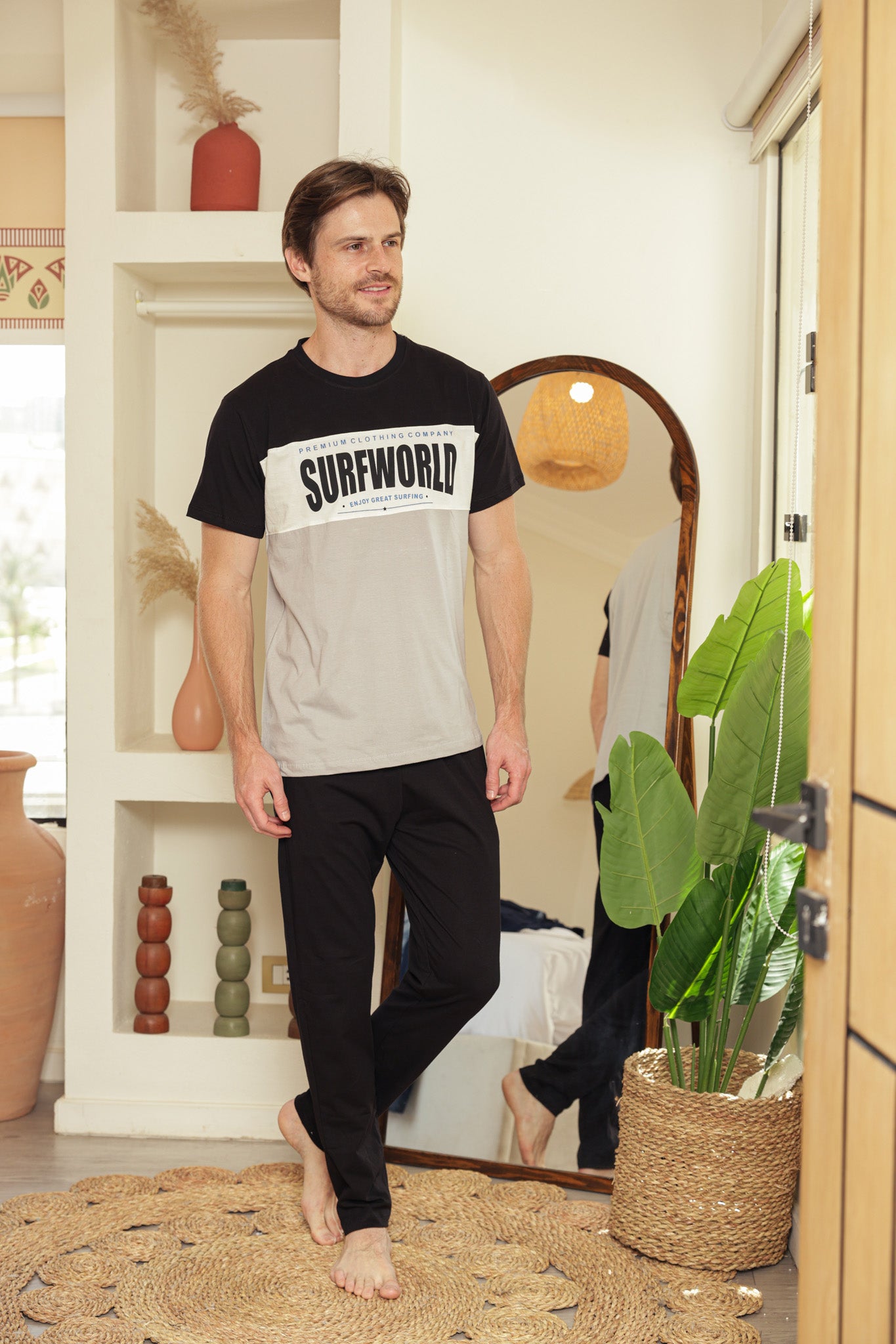 بيجاما رجالي نص كم بنطلون surf world