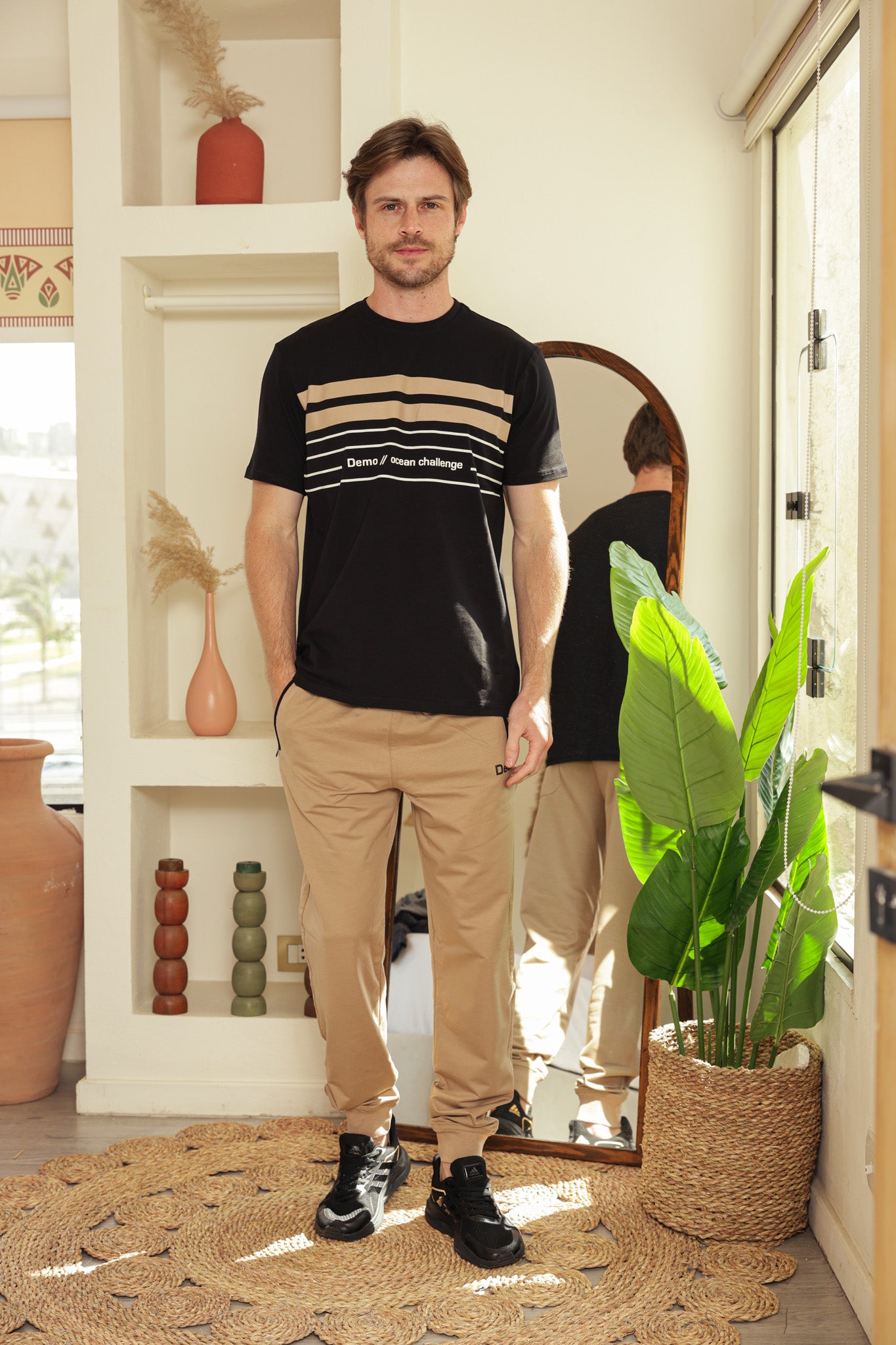 تريننج رجالي راوند بخطوط بالعرض