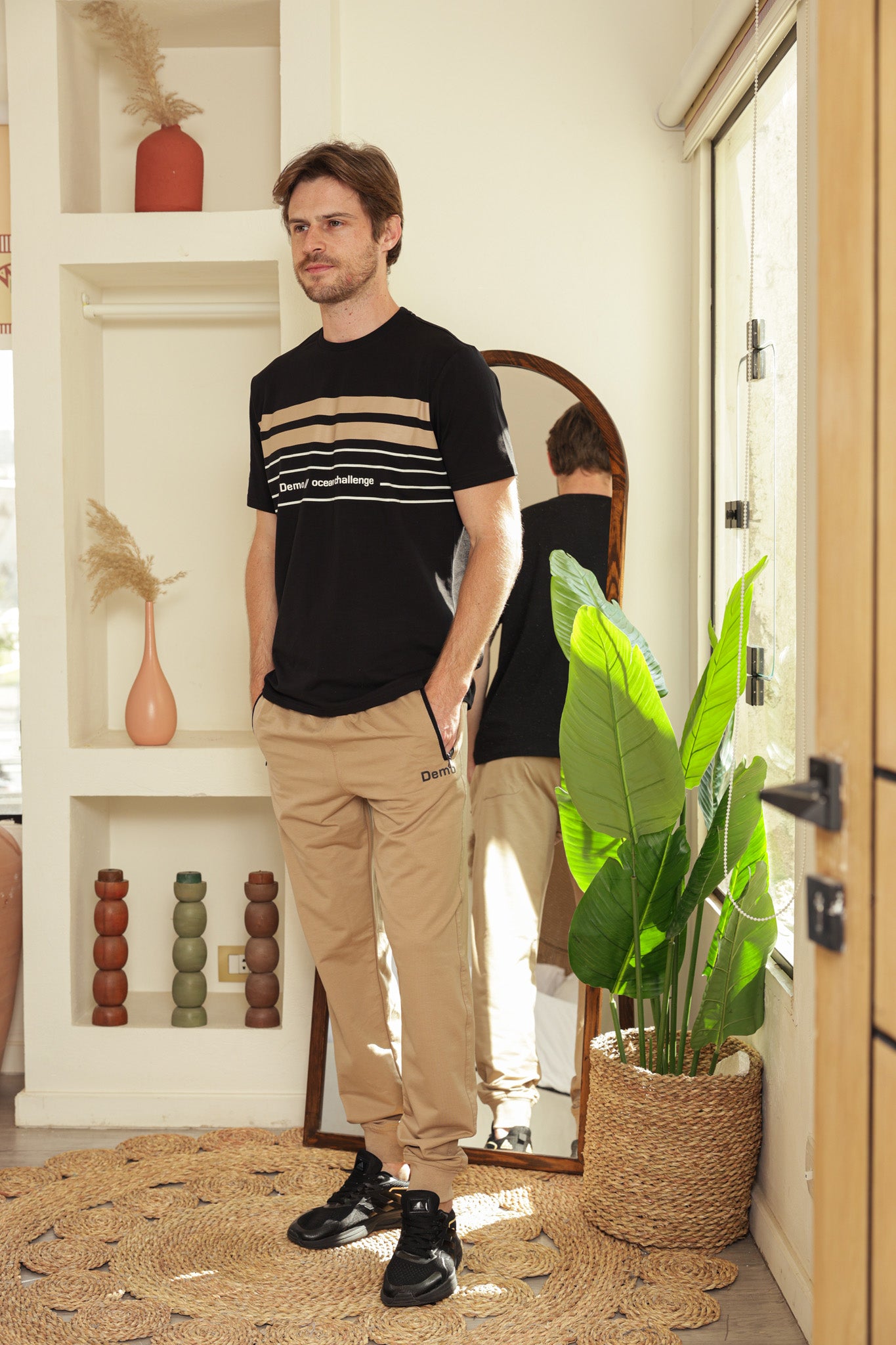 تريننج رجالي راوند بخطوط بالعرض